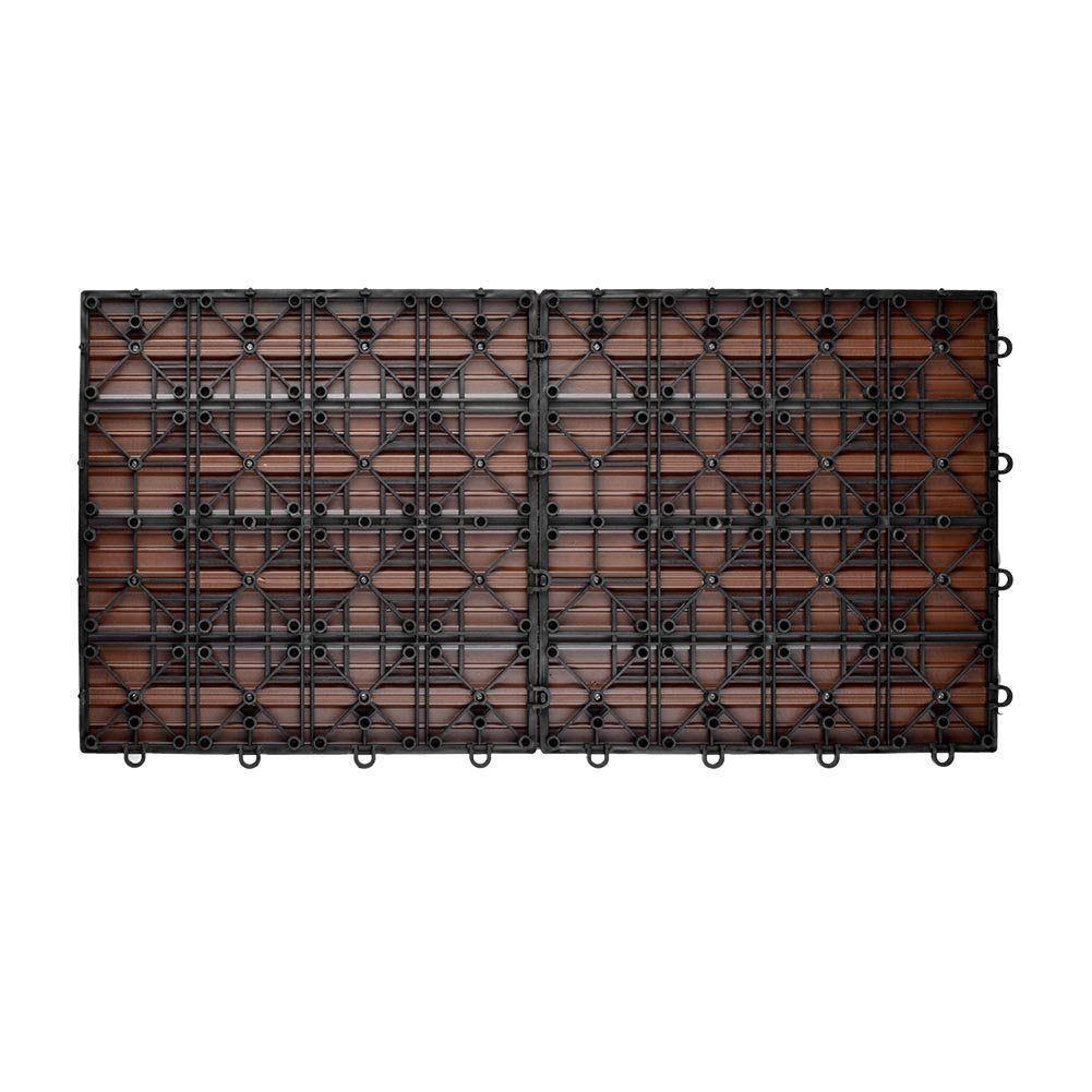 euroharry WPC-Fliesen 2qm 30x60 cm WPC Fliese Terrassen fliesen Klick Holz Balkon Terrasse
