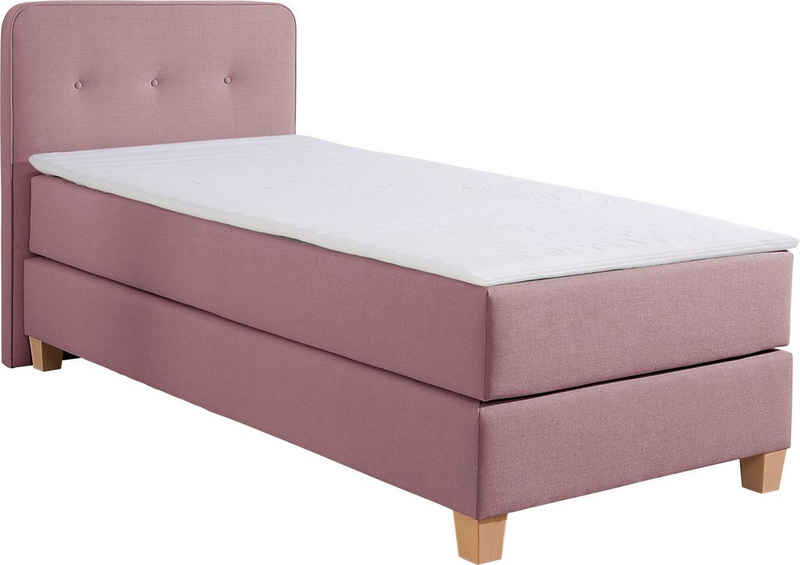 Home affaire Boxspringbett Fargo, inkl. Topper, in 3 Matratzenarten, viele Farben, in 6 Breiten