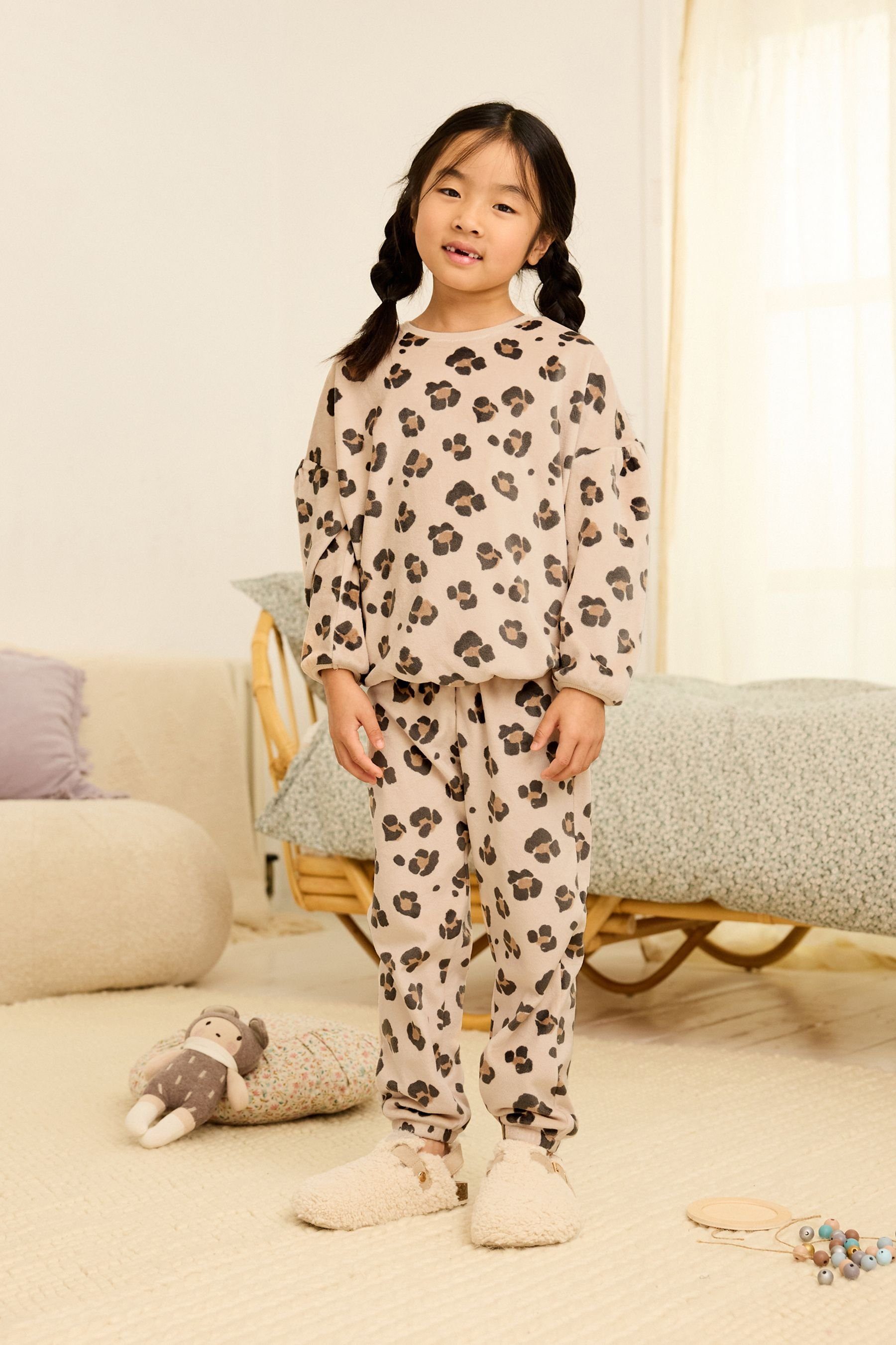 Next Pyjama Bequemer Pyjama (2 Neutral tlg) Print Animal
