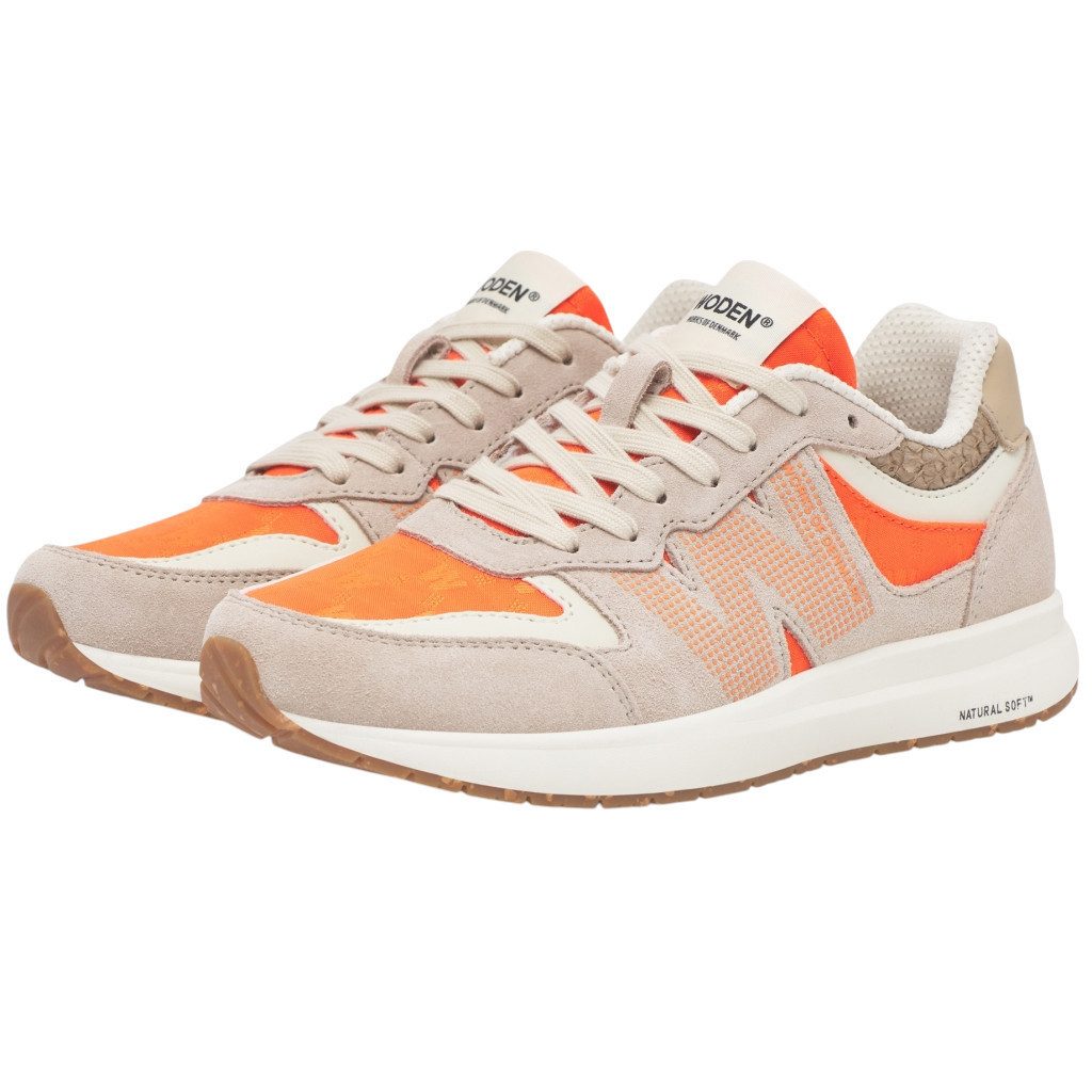WODEN Rigmor Heritage (Wildleder/Textil) grau/weiss/orange Damen Sneaker