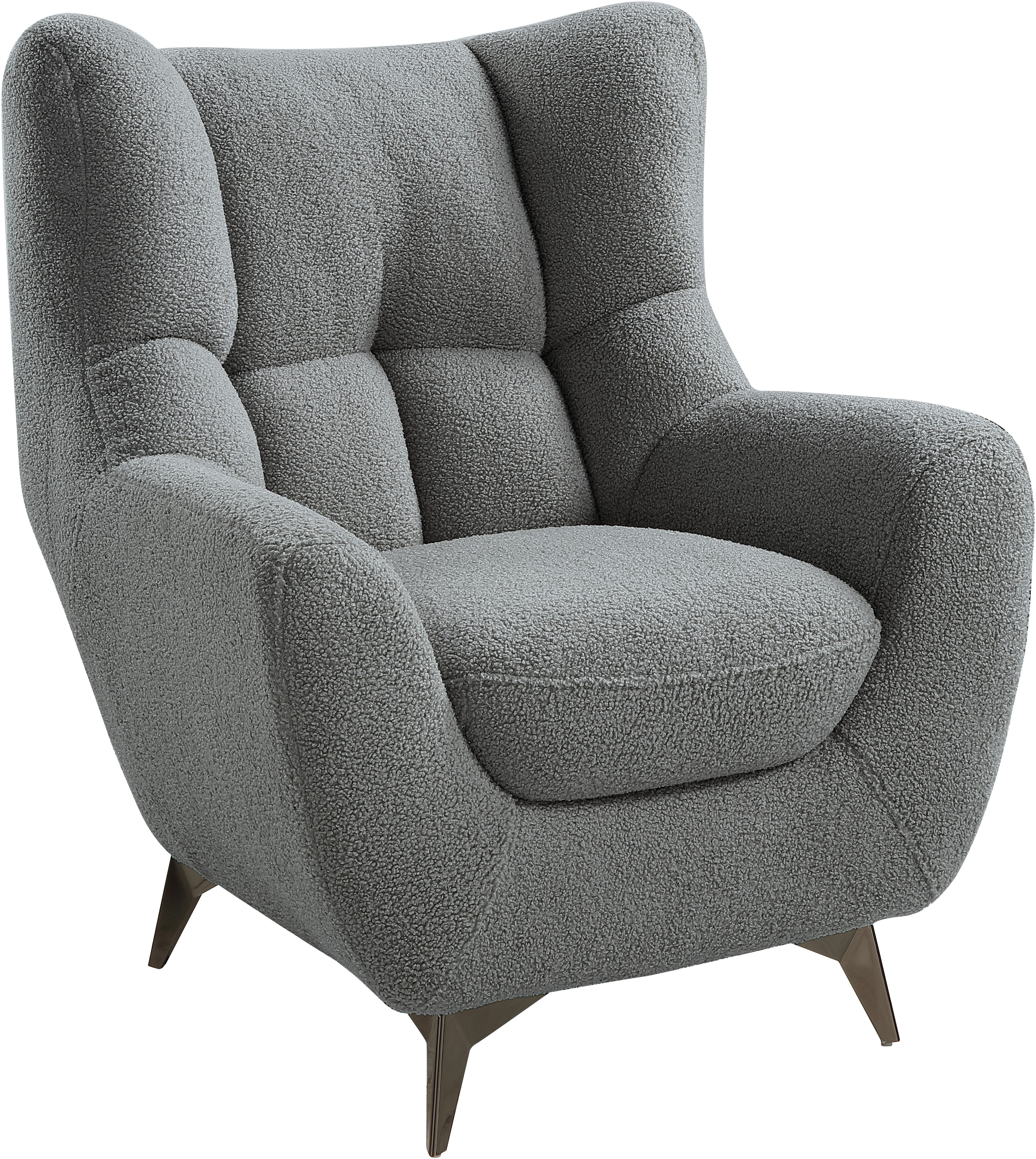 ATLANTIC home collection Sessel Shawn, mit Federkern, trendy Bezug mit Teddyoptik