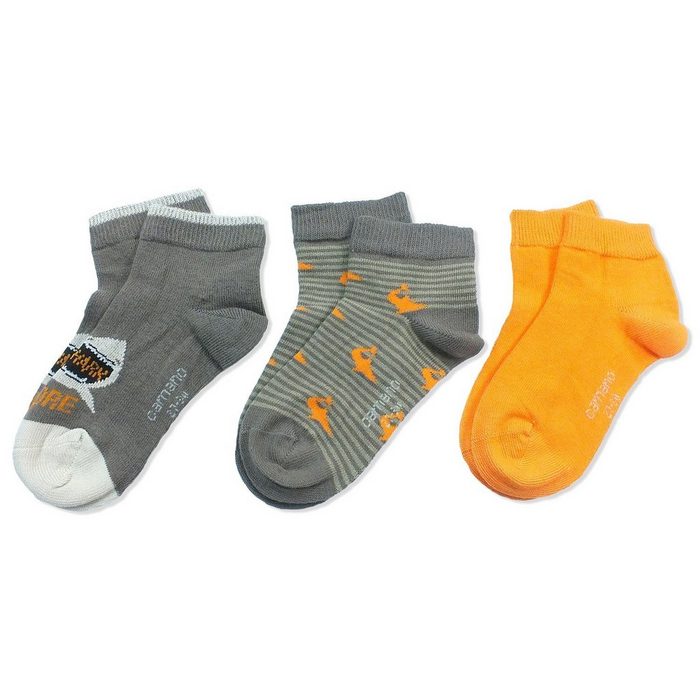 Camano Sneakersocken CA3842 (Packung 3-Paar 3 Paar) Kinder Socken Jungen & Mädchen mit Baumwolle Kindersocken Quarter-Socken Sneakersocken