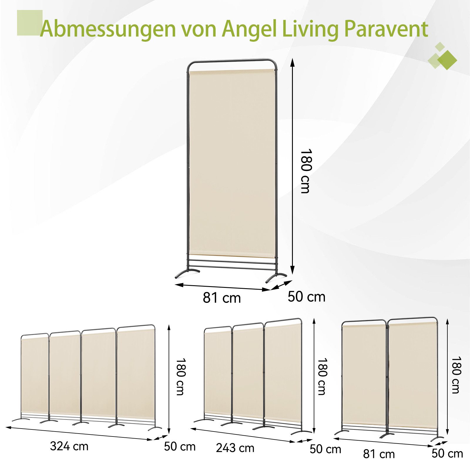 Angel Living Paravent Klappbar Raumteiler Freistehend günstig online kaufen
