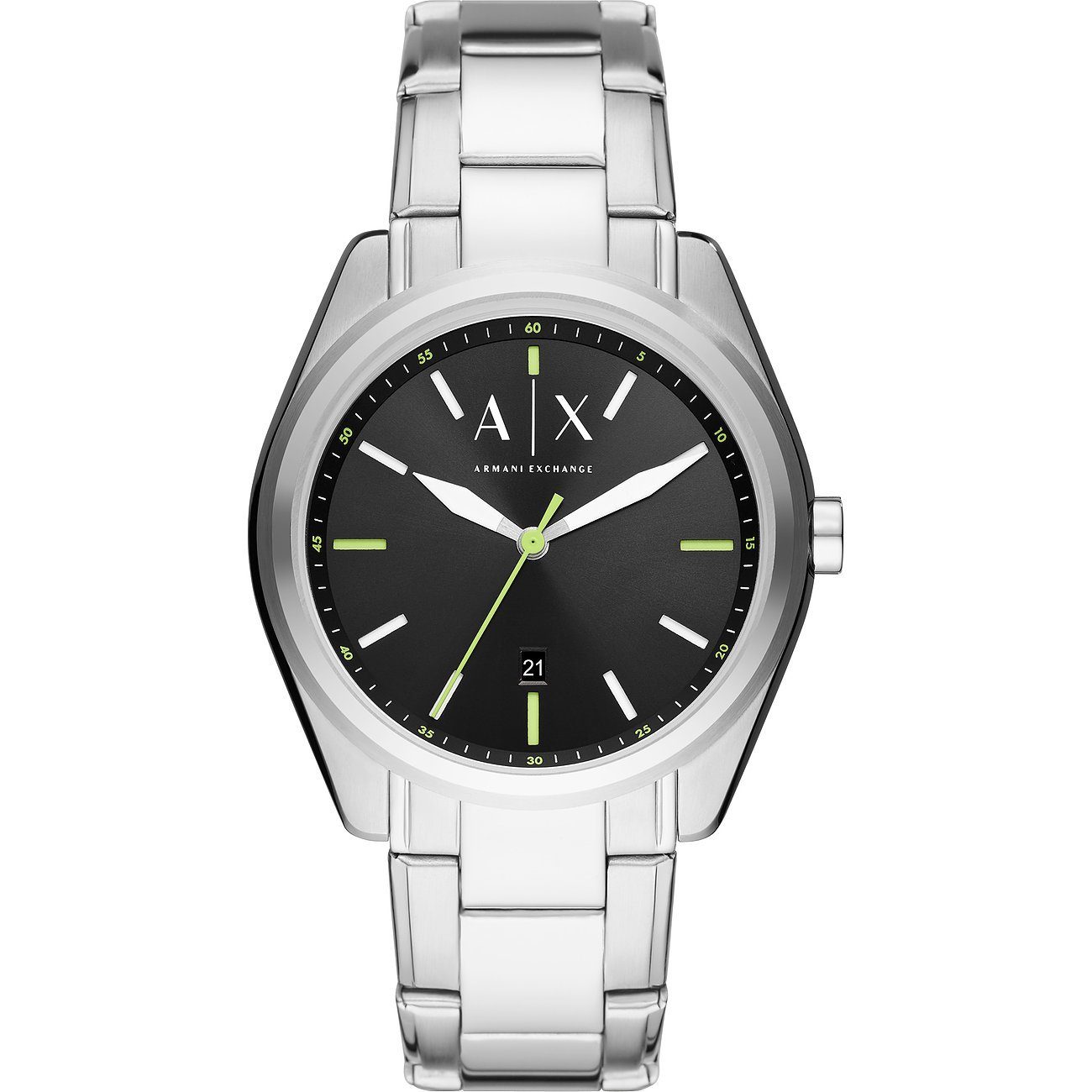 Quarzuhr, Armani Armani Exchange 43 mm Emporio mit Gehäusegröße Edelstahluhr, Herrenuhr