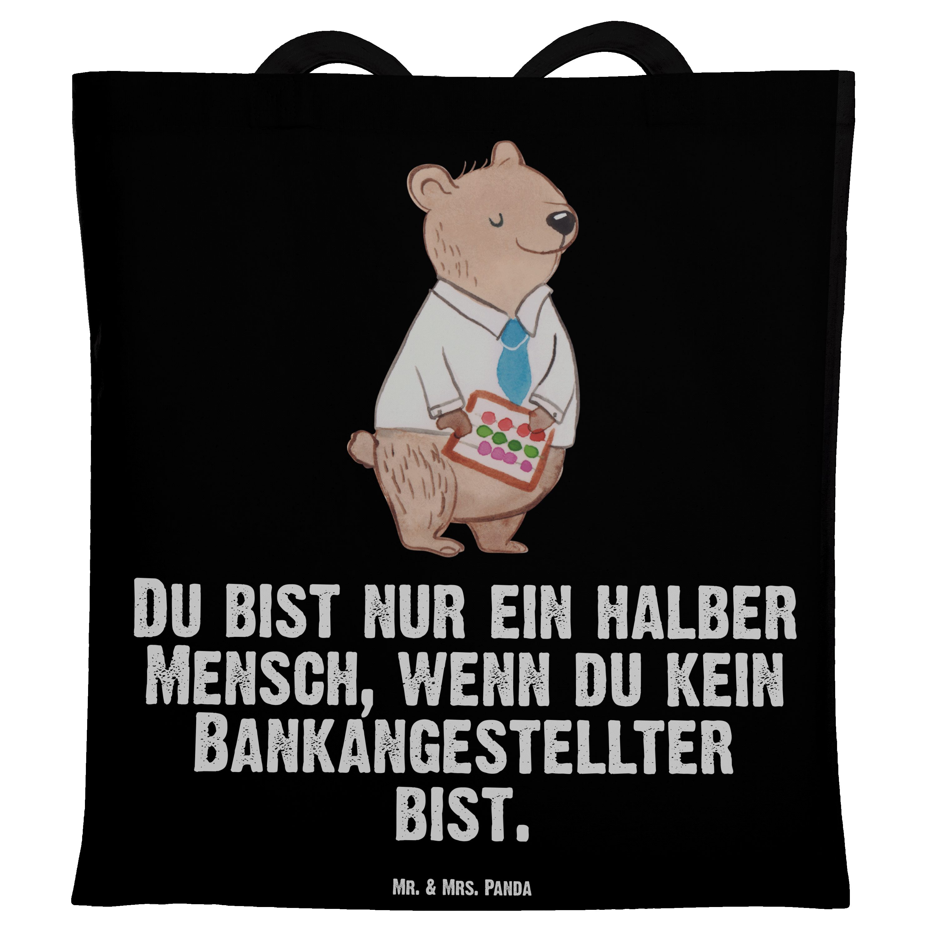 Geschenk, Stoffbeutel, Panda Herz - mit (1-tlg) Tragetasche Mr. Schwarz Bankangestellter & - Mrs. Bänker,