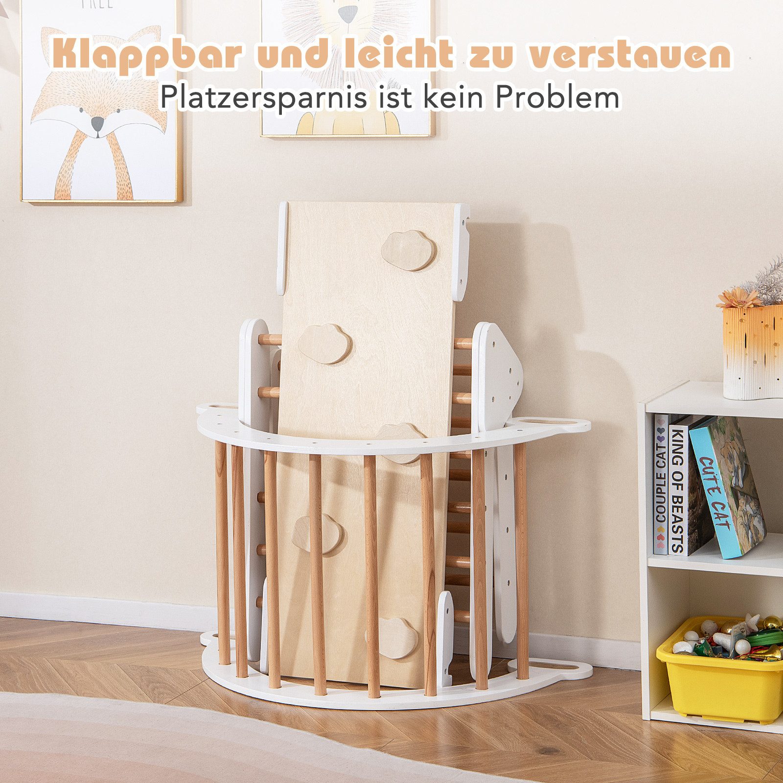 COSTWAY Klettergerüst, 4 in 1 Kletterbogen mit Rampe, Tragfähigkeit von 50kg