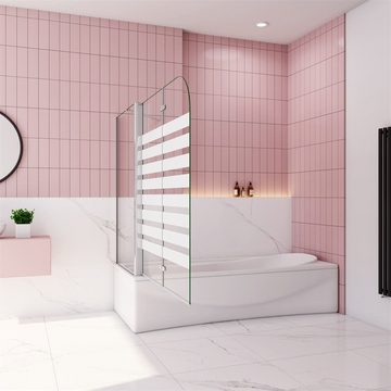 duschspa Badewannenaufsatz 6mm Duschwand Faltwand mit Seitenwand Badewannenaufsatz Glaswand, Einscheibensicherheitsglas, Sicherheitsglas, (Set), Glas, Nano Glas