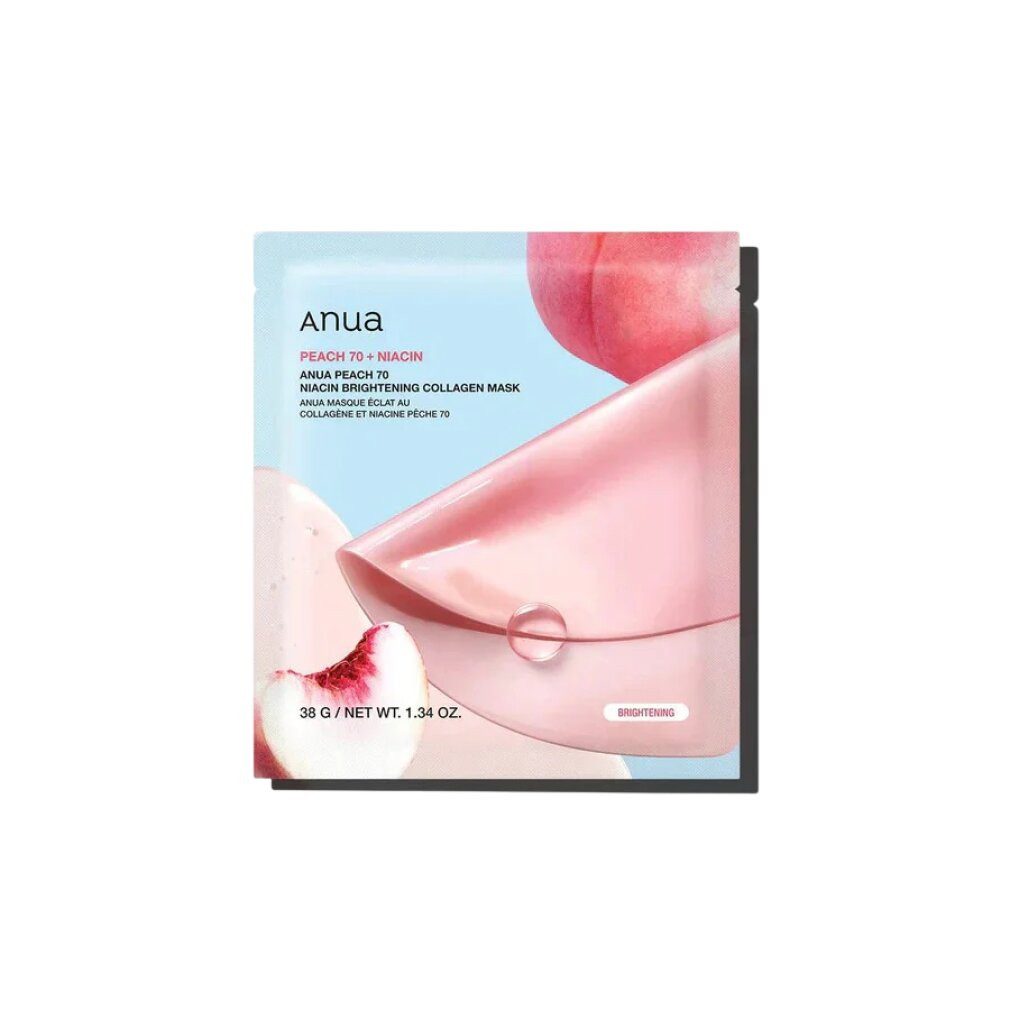 Anua Körperpflegemittel, Peach 70, Kollagen, Aufhellende Tuchmaske, für Gesicht, 38 g