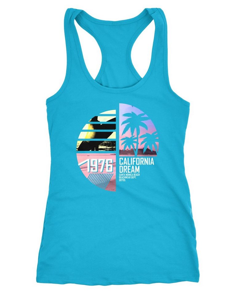 Neverless Tanktop Damen Tank-Top California Surfing Palmen Summer Racerback-Tank