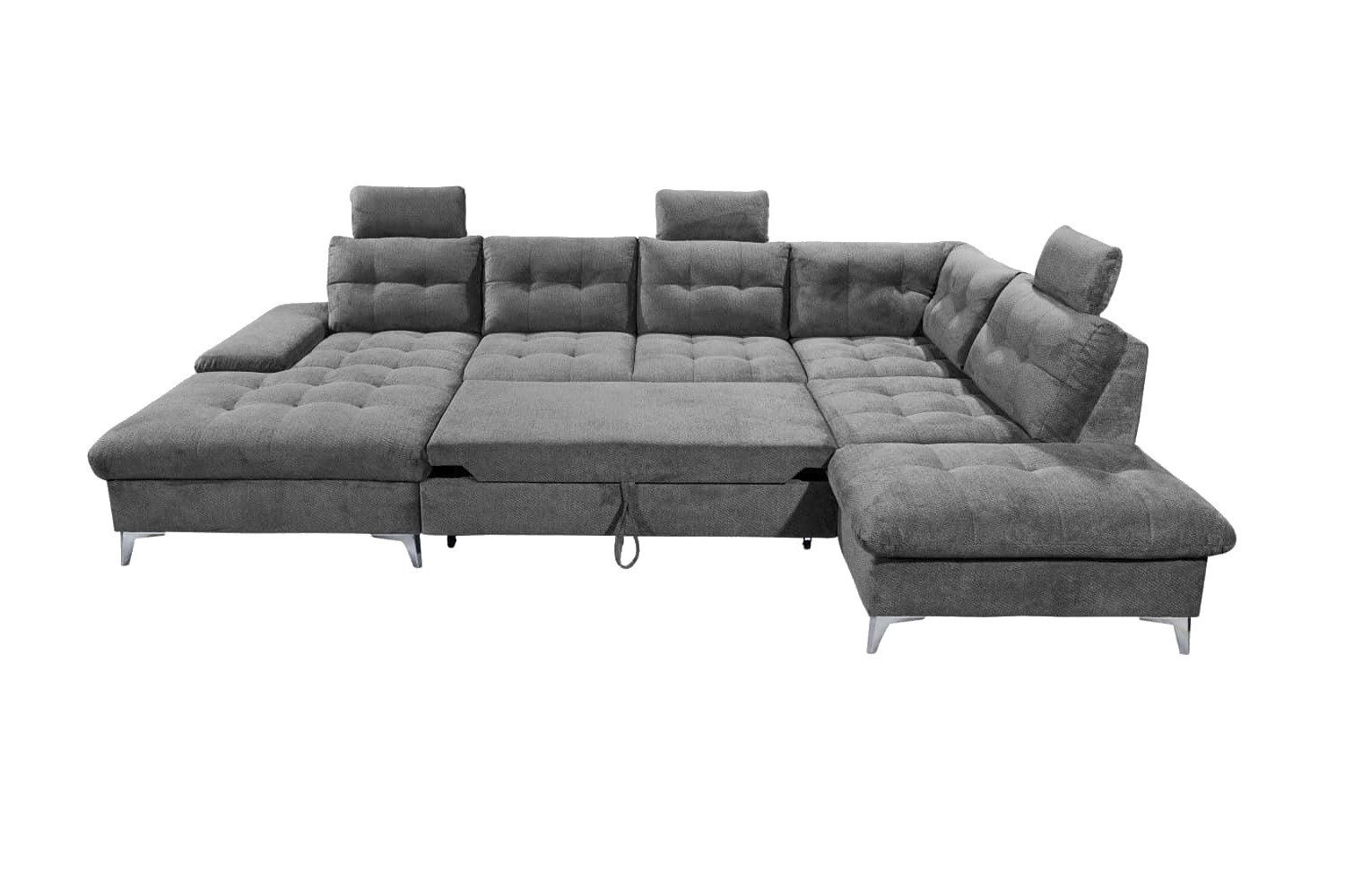 ED EXCITING DESIGN Wohnlandschaft Evora, mit Schlaffunktion, Bettkasten, verstellbarer Armlehne,Kopfstützen