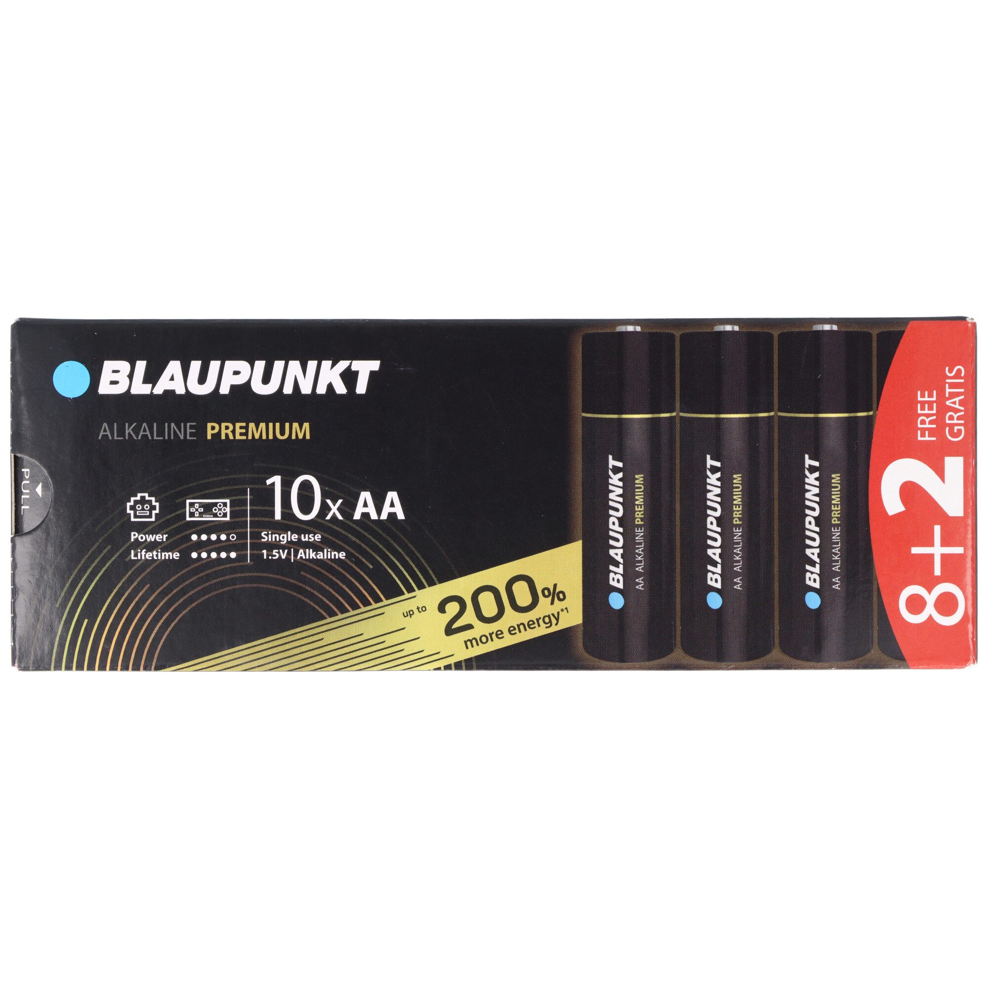Blaupunkt Blaupunkt Alkaline Premium Batterie 1,5V AA LR6 10er-Pack Batterie, (1,5 V)