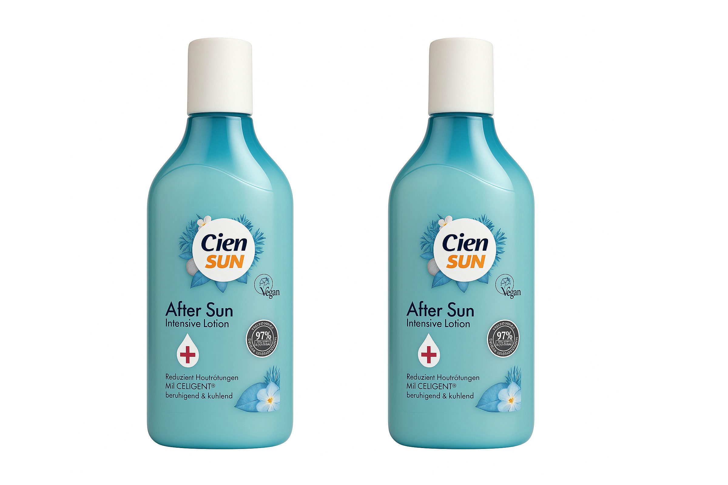 Cien After Sun-Lotion After Sun Intensive Lotion 250 ml – kühlend & beruhigend, 2-tlg., Zieht schnell ein und fettet nicht