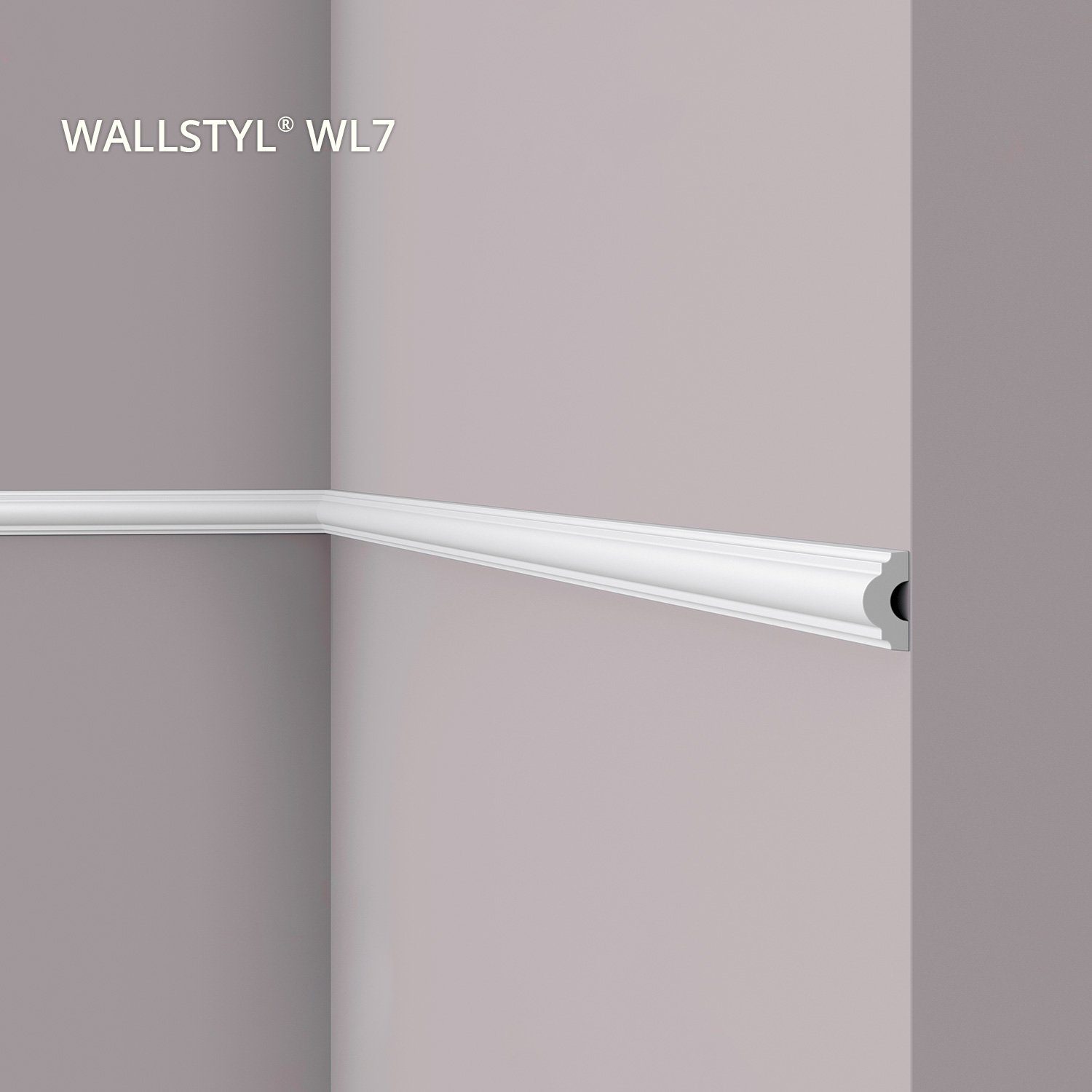 NOËL & MARQUET by nmc Zierleiste WL7, kleben, Extrudiertes Polystyrol (HDPS), Wand- und Friesleiste, 1-St., Zierleiste Stuckleiste Modernes Design, weiß, vorgrundiert