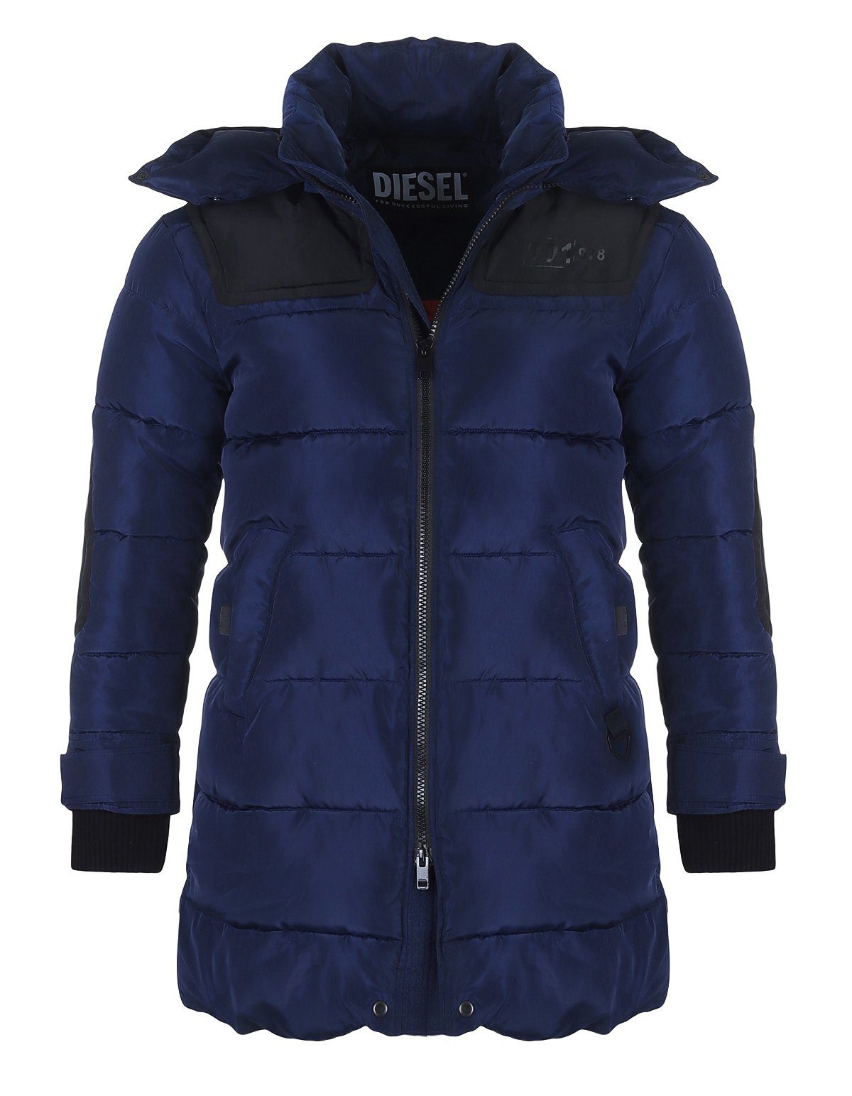 Diesel Winterjacke W-RUSSELL Herren Steppjacke Parka in Unifarbe, mit abneh günstig online kaufen