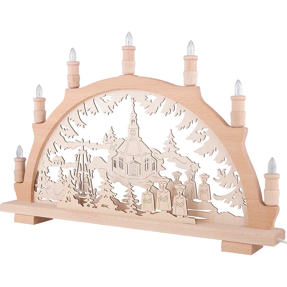 Lenk und Sohn Schwibbogen Schwibbogen Seiffener Kirche (57x38cm) von Kunstgewerbe Lenk & Sohn