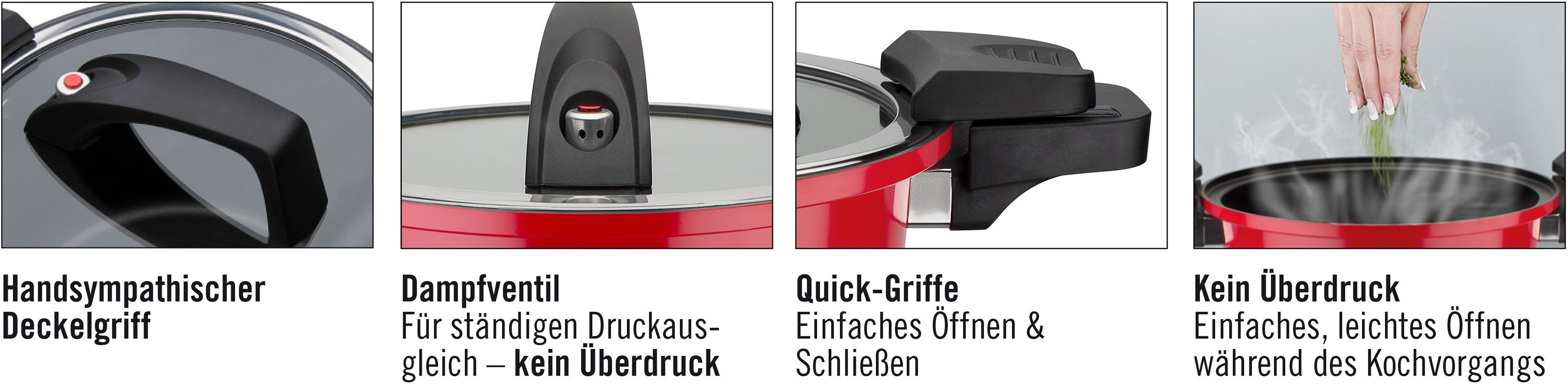 GSW Dampfgartopf Gourmet, Aluminium, Dampfkochtopf mit Ventil zum Druckausgleich kein Überdruck, Induktion