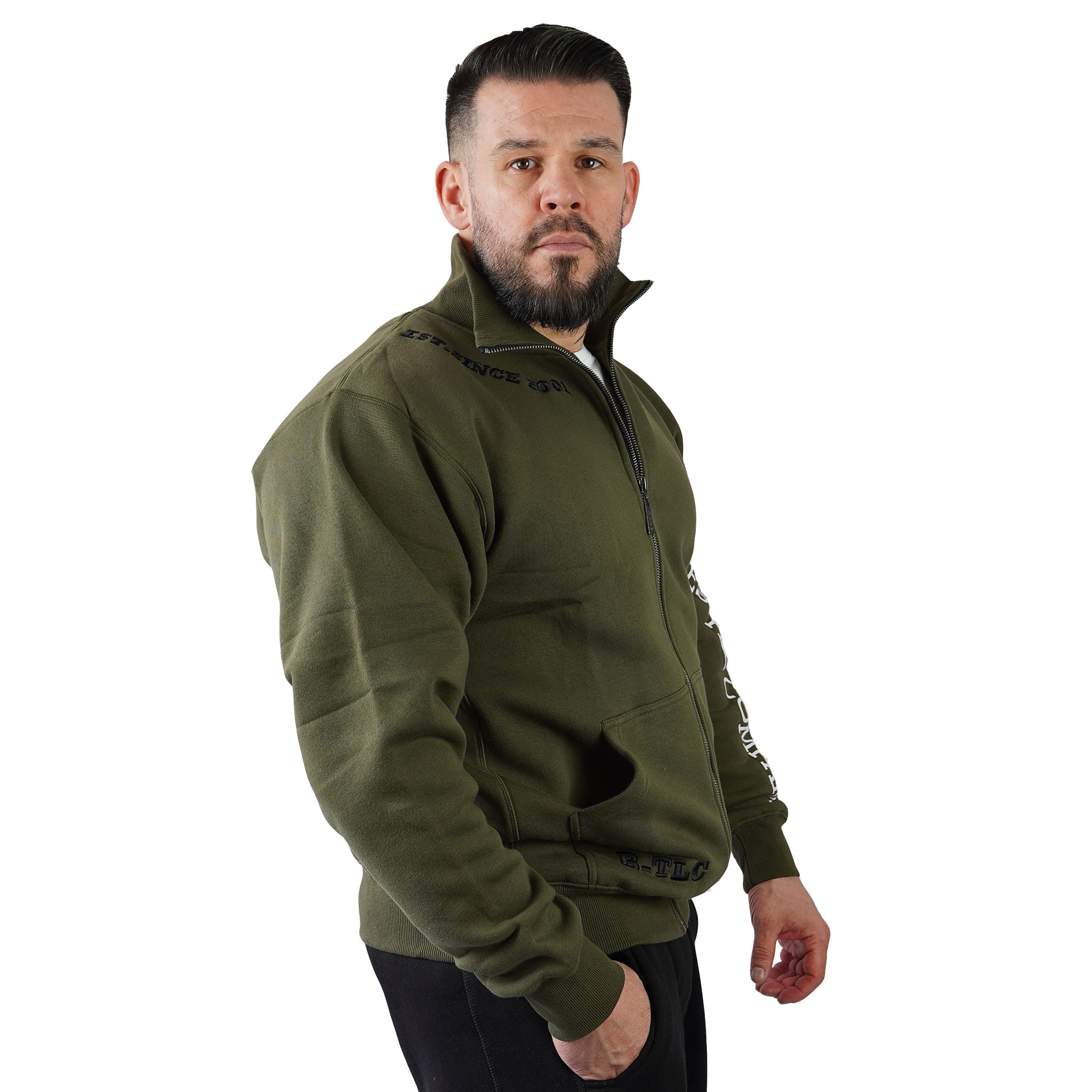 BRACHIAL THE LIFESTYLE COMPANY Trainingsjacke Brachial Zip-Sweater "Gym" military green/schwarz