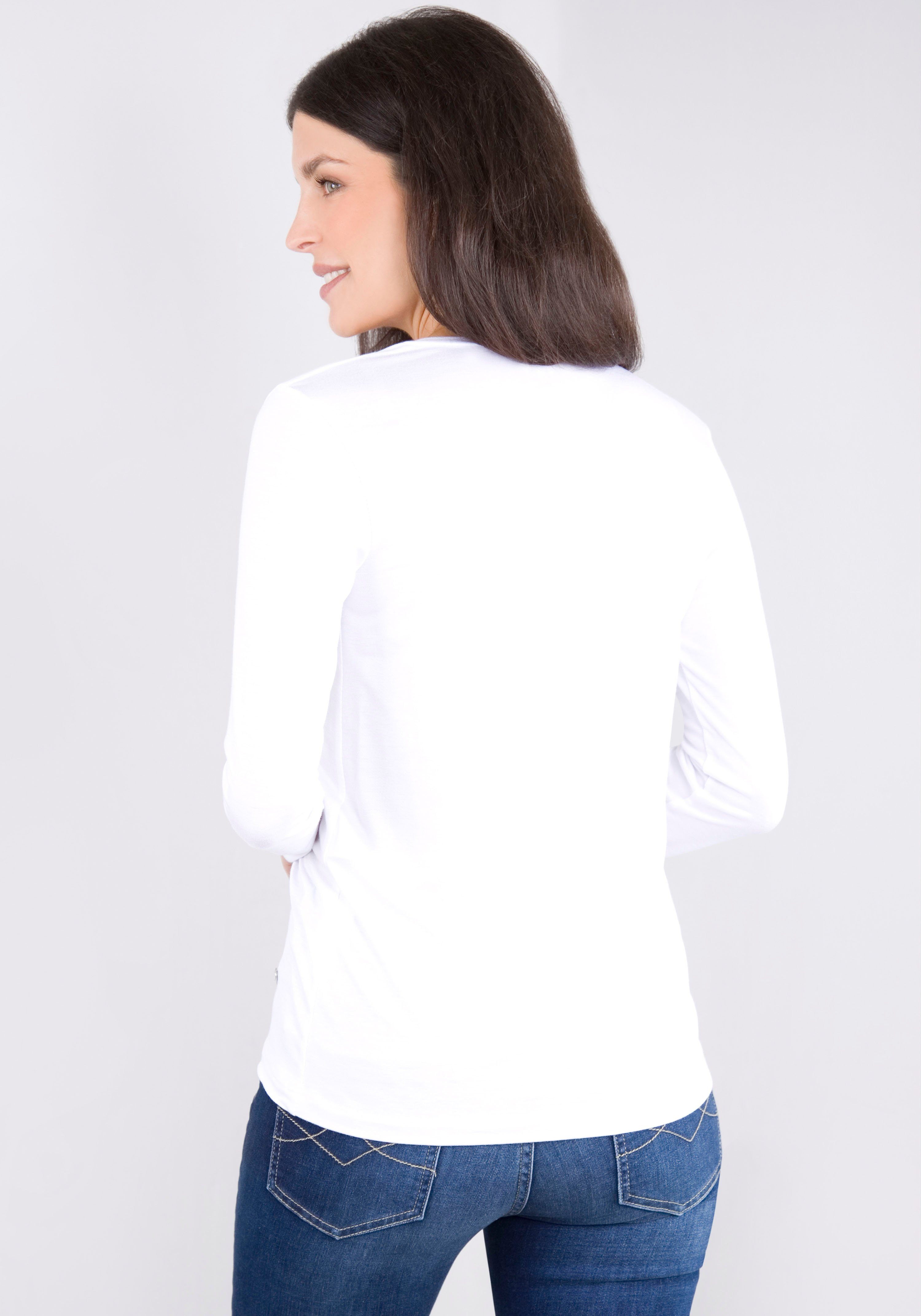 Please Jeans bianco Langarmshirt ottic