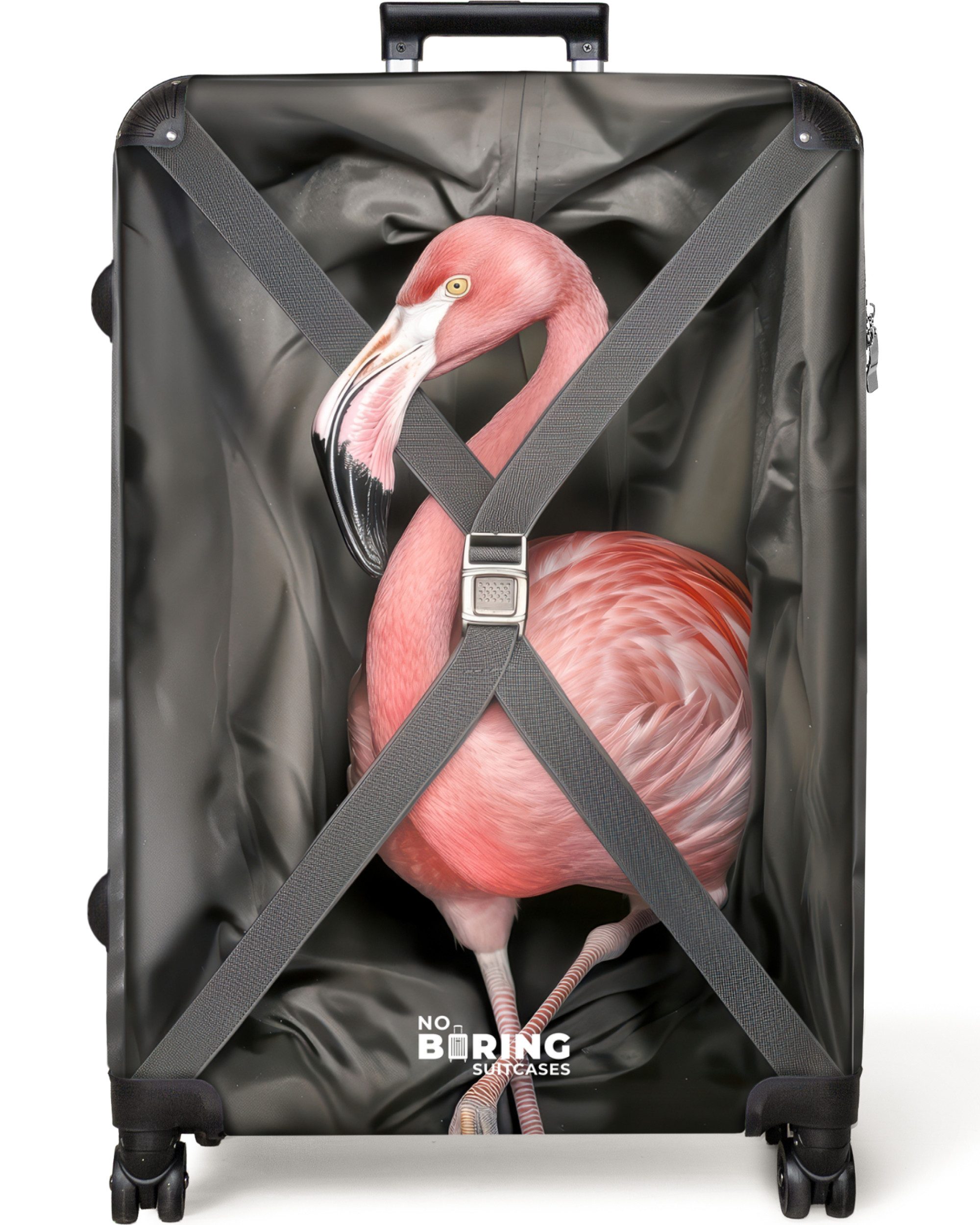 NoBoringSuitcases.com© Hartschalen-Trolley Flamingo auf dem Weg günstig online kaufen