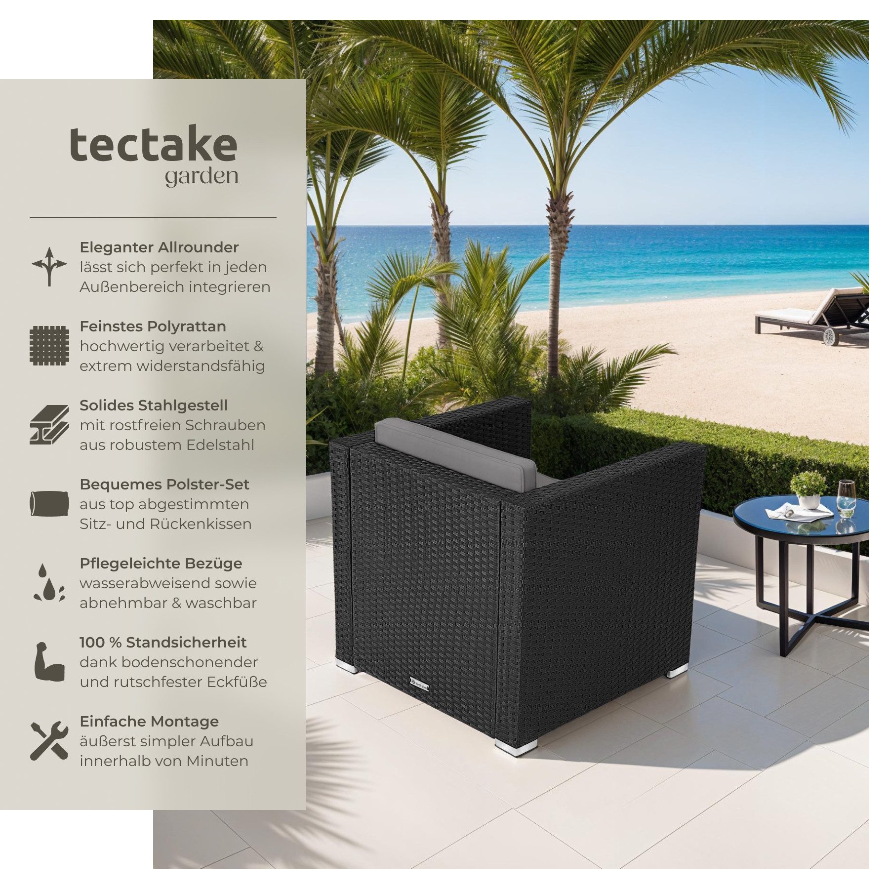 tectake Rattanstuhl Rattansessel (Set, 1 St), günstig online kaufen