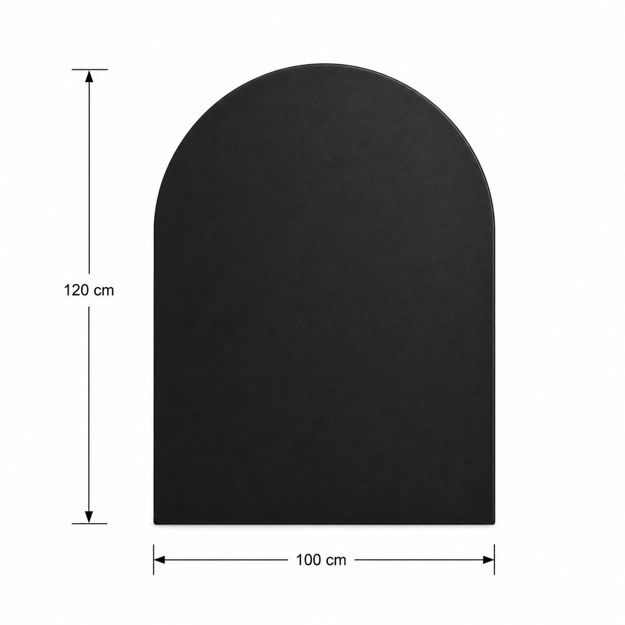 Hanseatic Bodenschutzplatte für Kaminöfen Halbrund 100 Stahl, 1-St., Stahl-Halbrund, 100 x 120 cm, 2mm Stärke, schwarz, zum Funkenschutz – Bild 3 von 4