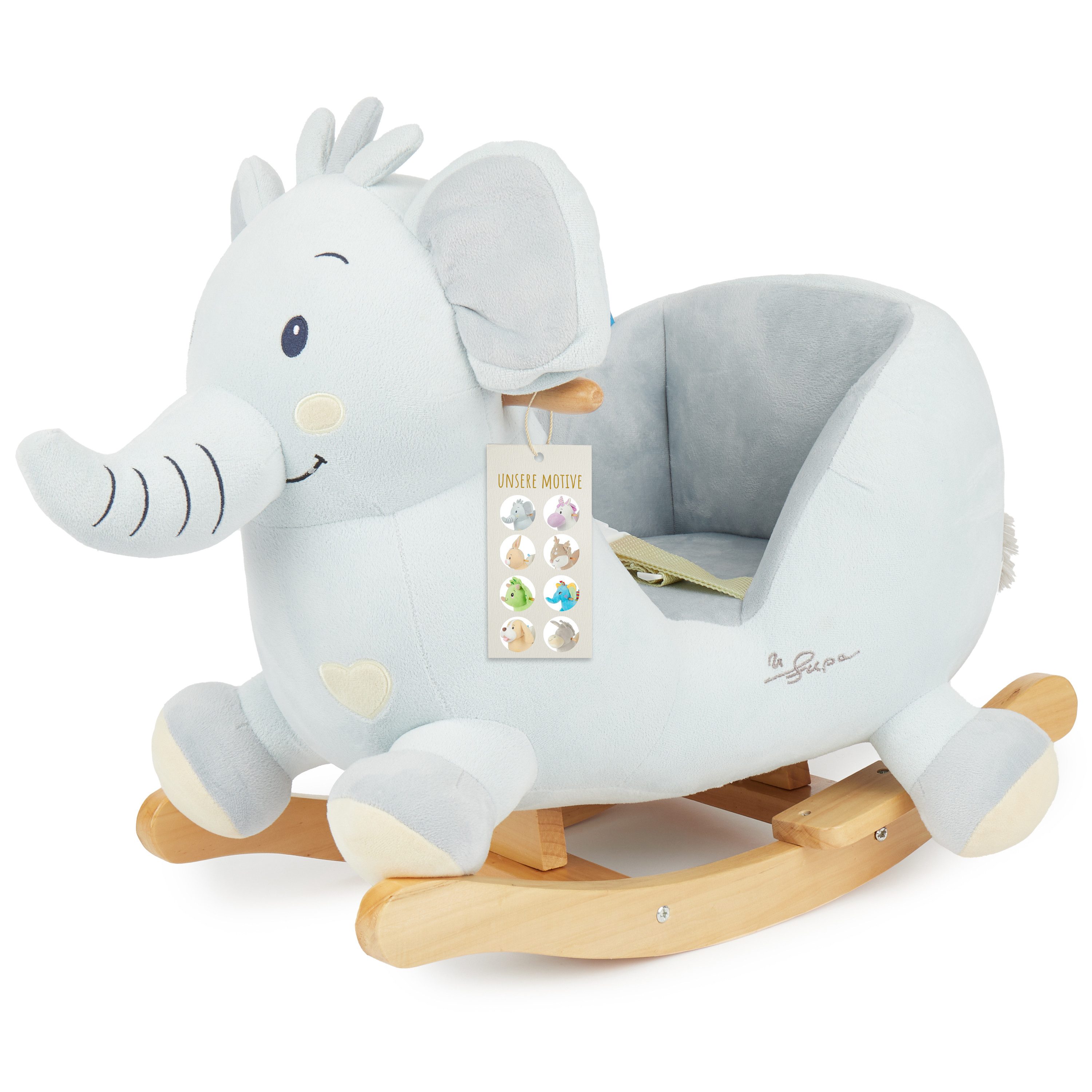 BIECO Schaukeltier Schaukelpferd Elefant aus Plüsch günstig online kaufen
