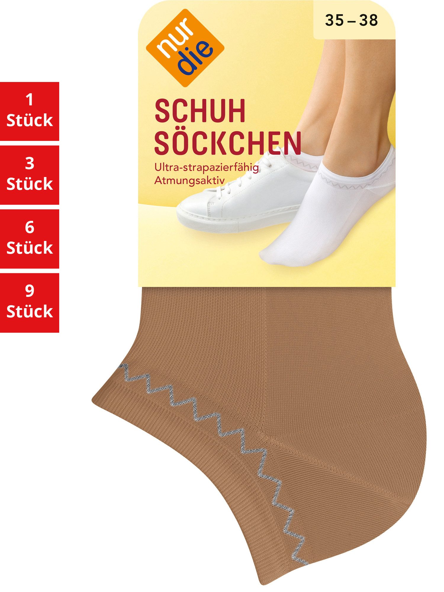Nur Die Füßlinge Schuhsöckchen Damen (1er/3er/6er/9er Pack, 6-Paar) sneaker-socken strumpf strümpfe