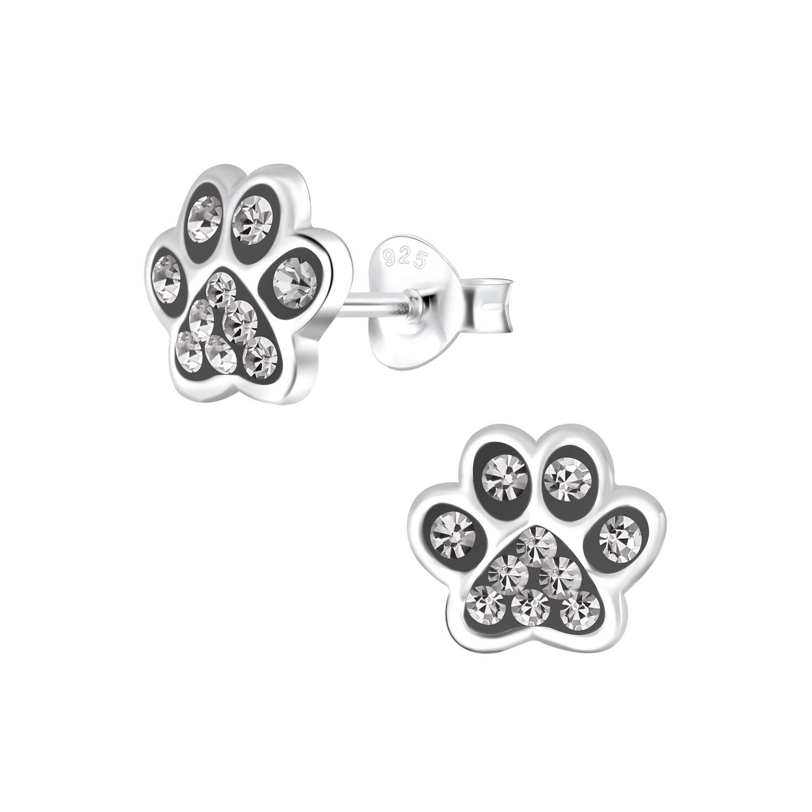 Ohrring-Set Pfotenabdruck Kinderohrringe 925 Silber