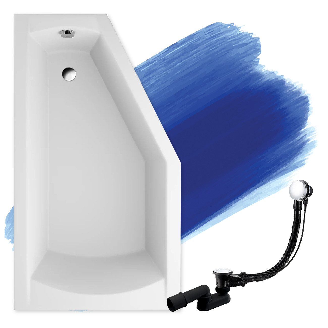KOLMAN Badewanne Eckbadewanne Selena 160x90, (Links/Rechts), günstig online kaufen