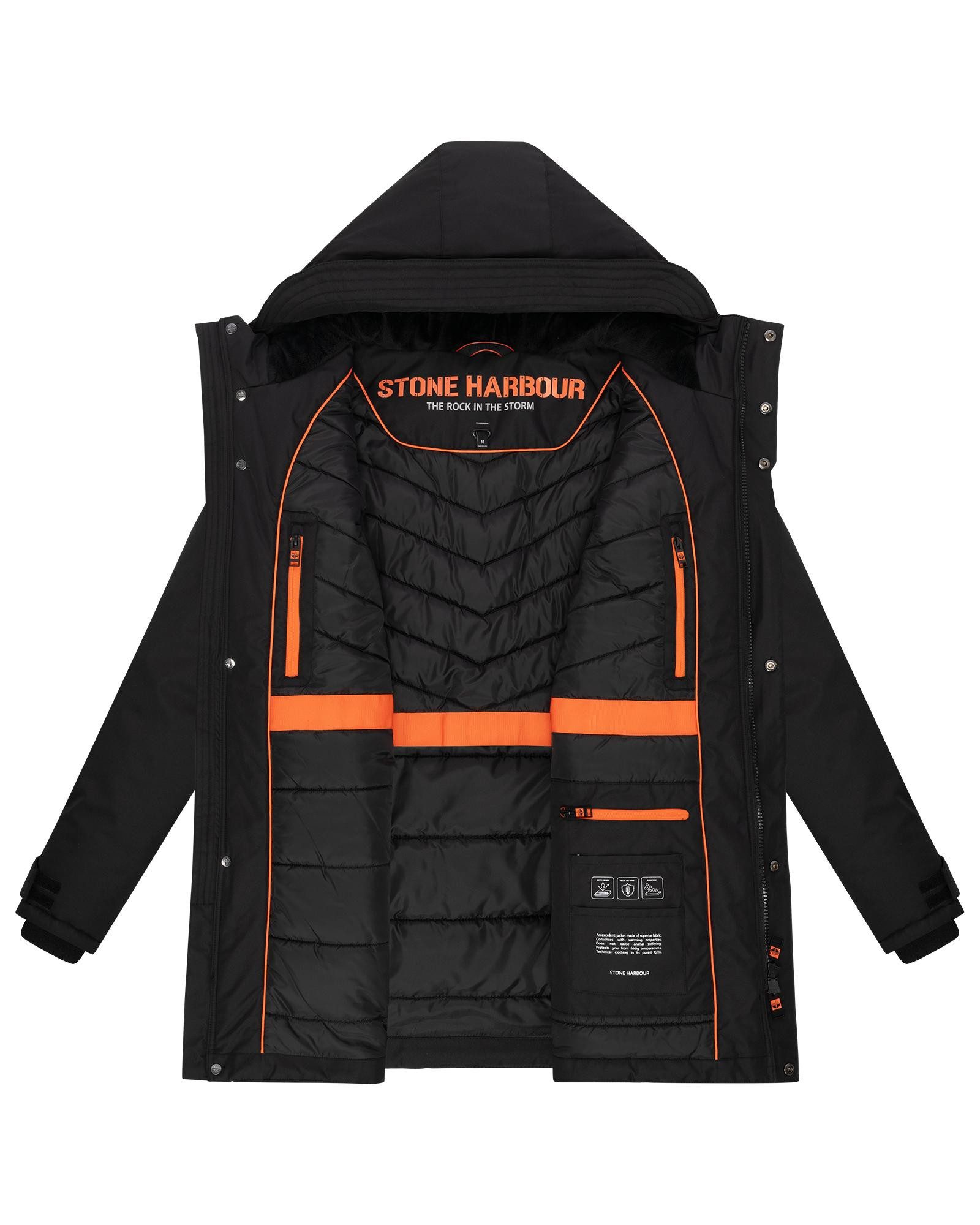Stone Harbour Wintermantel Netaan XX Herren Kurzmantel mit kuscheliger Kapuze