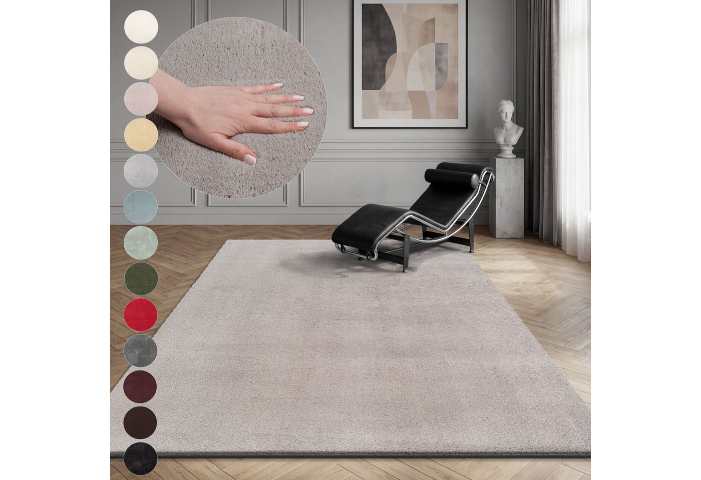 OTTO home Teppich Arabell, Kunstfellteppich, Felloptik, waschbar, rechteckig, Höhe: 16 mm, flauschig, kuschelig, Anti-Rutsch-Unterseite, Wohnzimmer, Schlafzimmer
