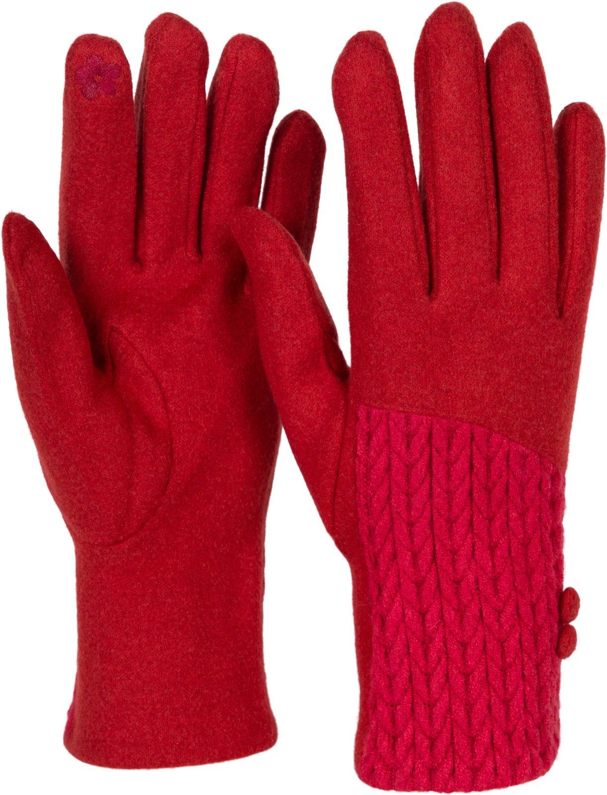 Fleecehandschuhe Touchscreen Handschuhe Zopfmuster