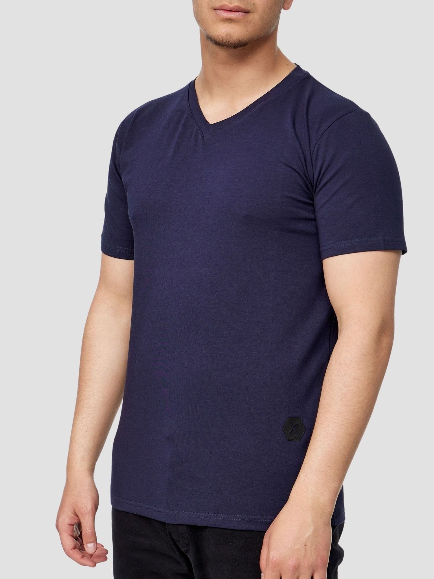 John Kayna T-Shirt John Kayna T Shirt Herren Tshirt Tee T-Shirt für Männer Polo Poloshirt (Shirt Polo Kurzarmshirt Tee, 1-tlg) Fitness Freizeit Casual Navy