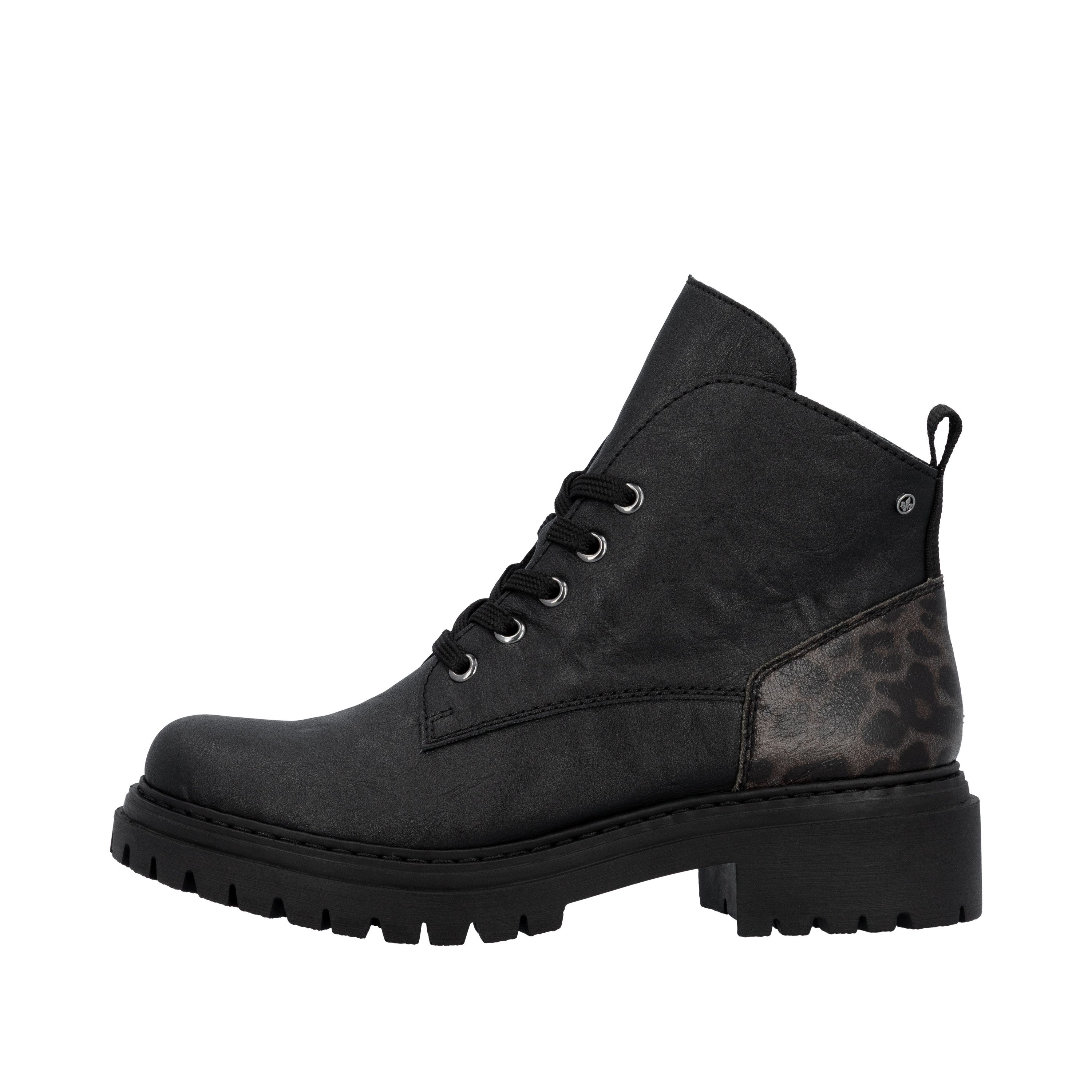 Rieker Schnürboots Schnürstiefelette, Profilsohle, mit praktischem Innenreißverschluss