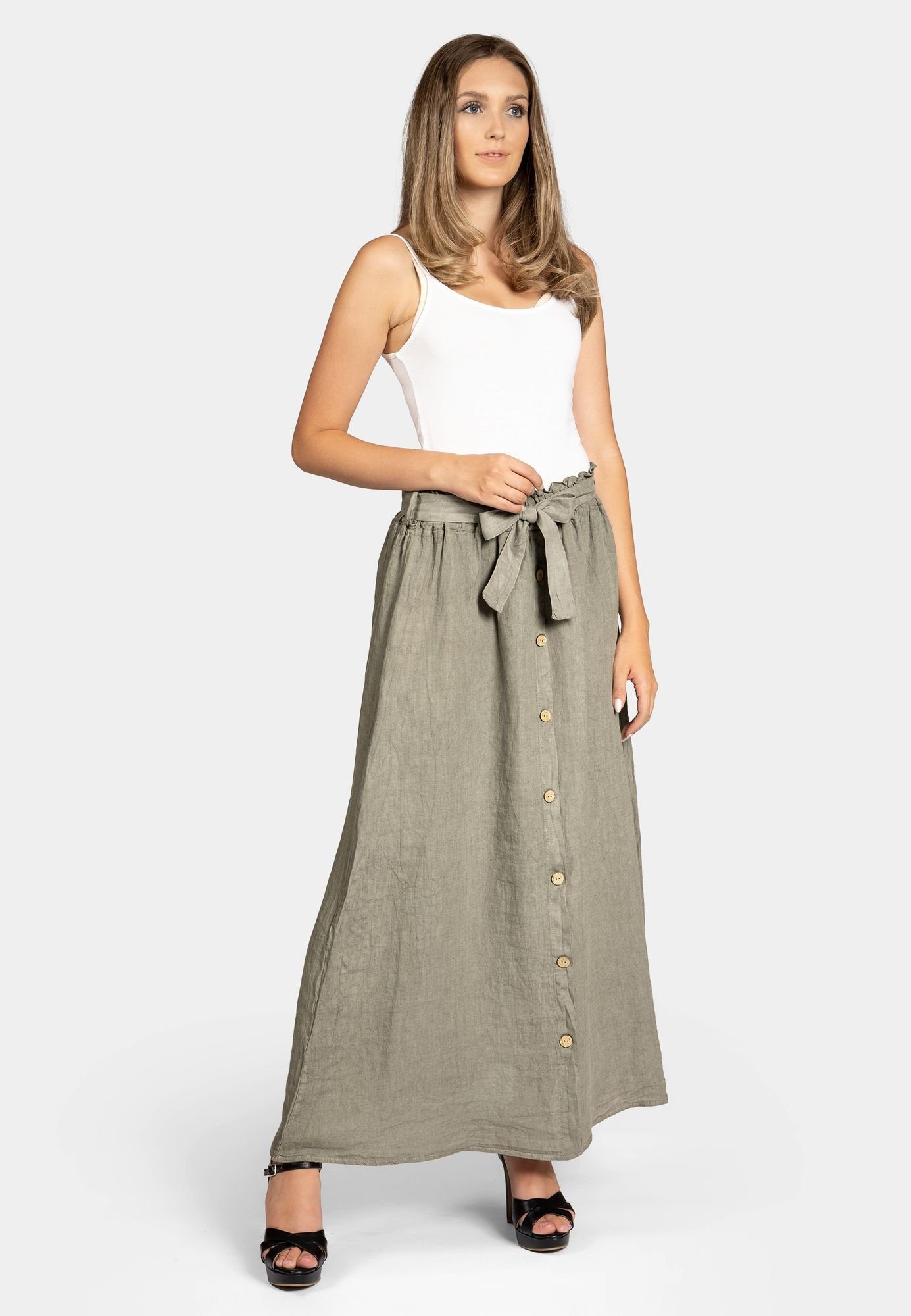 Caspar Faltenrock RO032 langer Maxi Sommer günstig online kaufen
