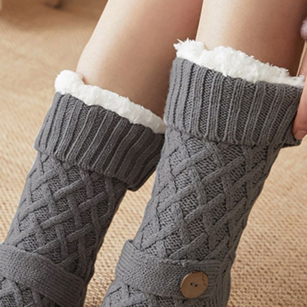 Socken Warme Größe: Stricksocken Teppichsocken AUzzO~ Lange Winter Bettsocken 35-42 Durchschnittliche Damen Langsocken