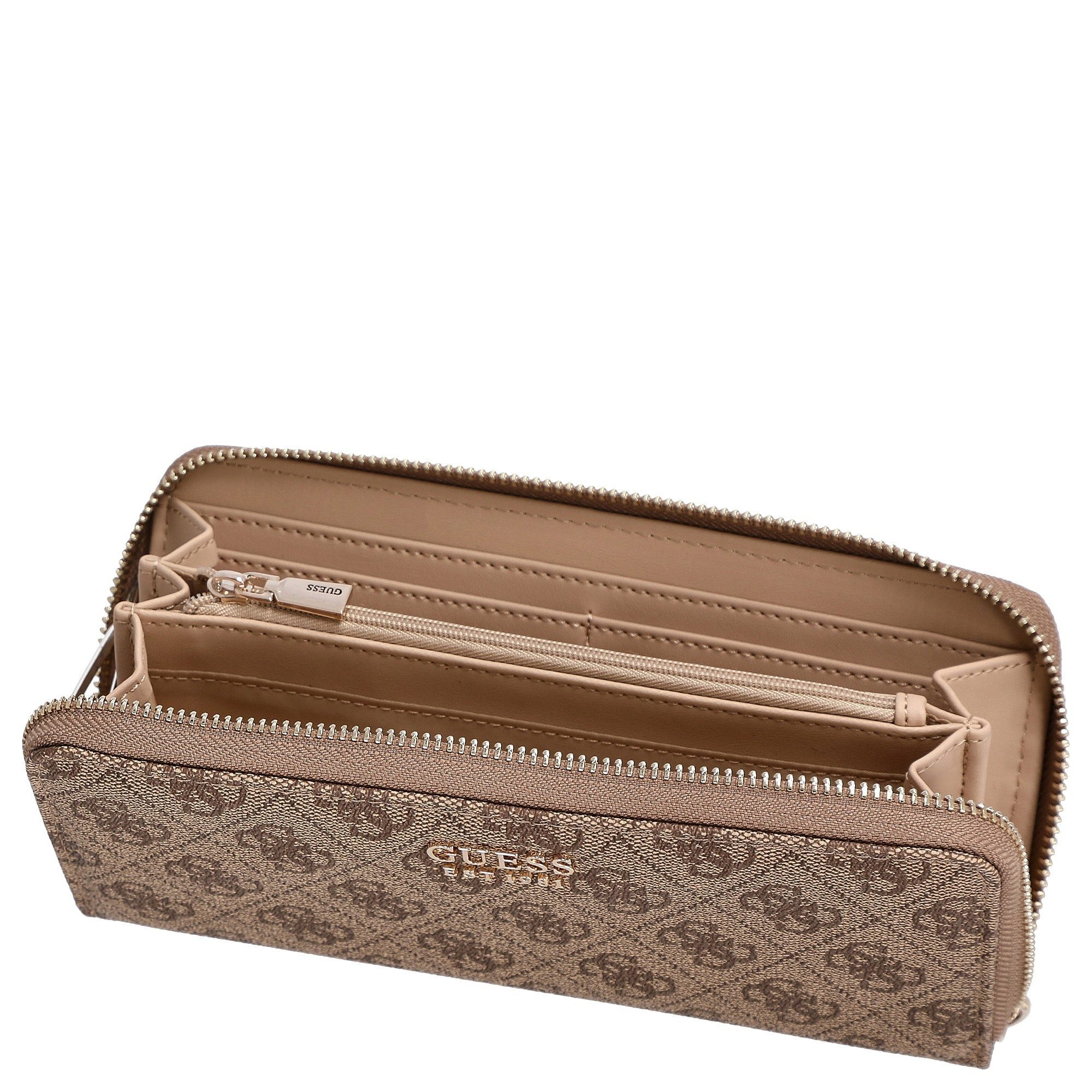 Guess Geldbörse Brenton SLG Large Zip Around - Geldbörse 12cc 21 cm (latte günstig online kaufen