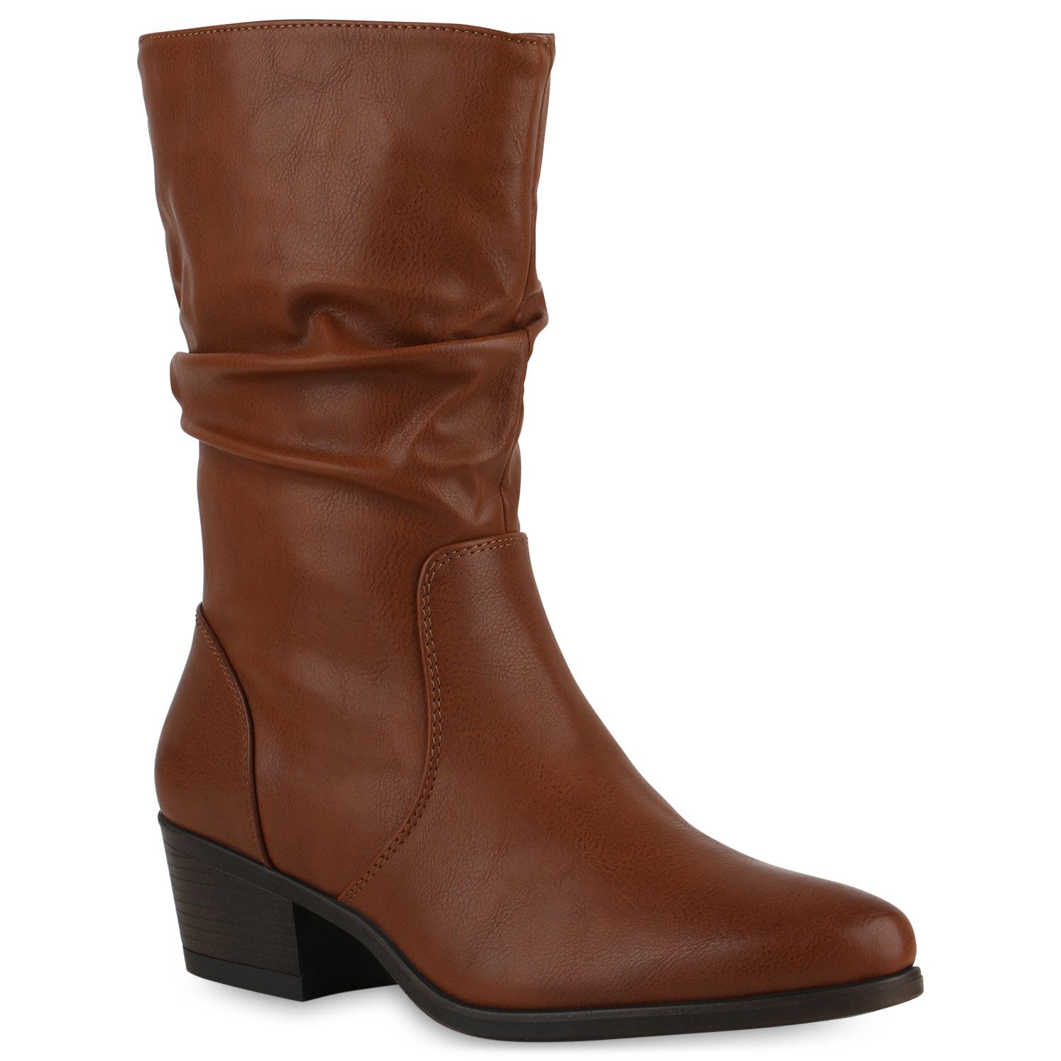 VAN HILL 840533 Stiefel Damen Klassische Stiefel Holzoptikabsatz Spitze Boo günstig online kaufen