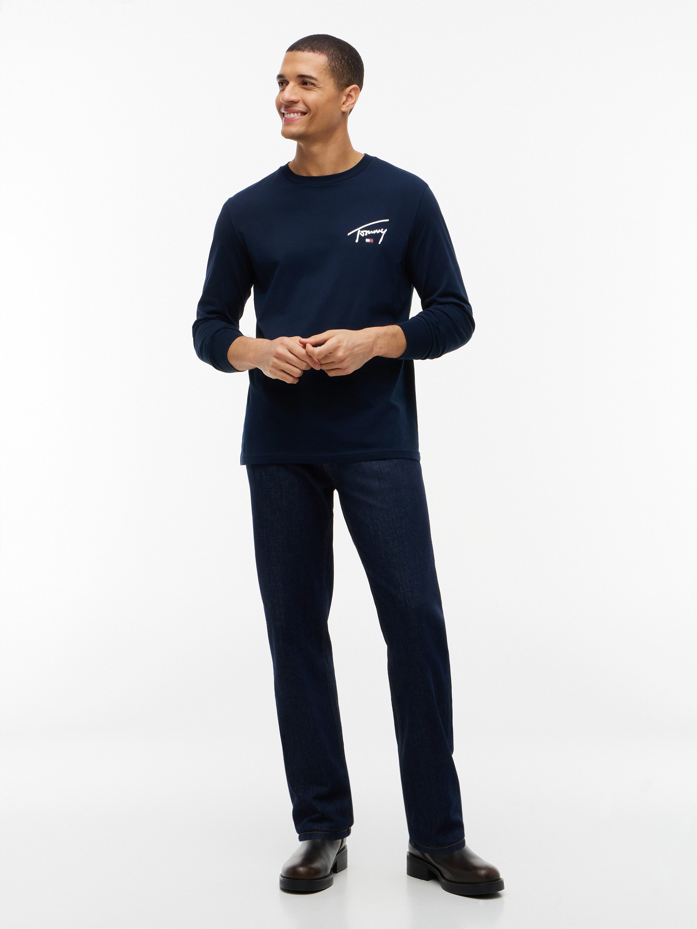Tommy Jeans Langarmshirt SLIM SIGNATURE CHEST TEE Slim fit mit Rundhalsausschnitt – Bild 4 von 5