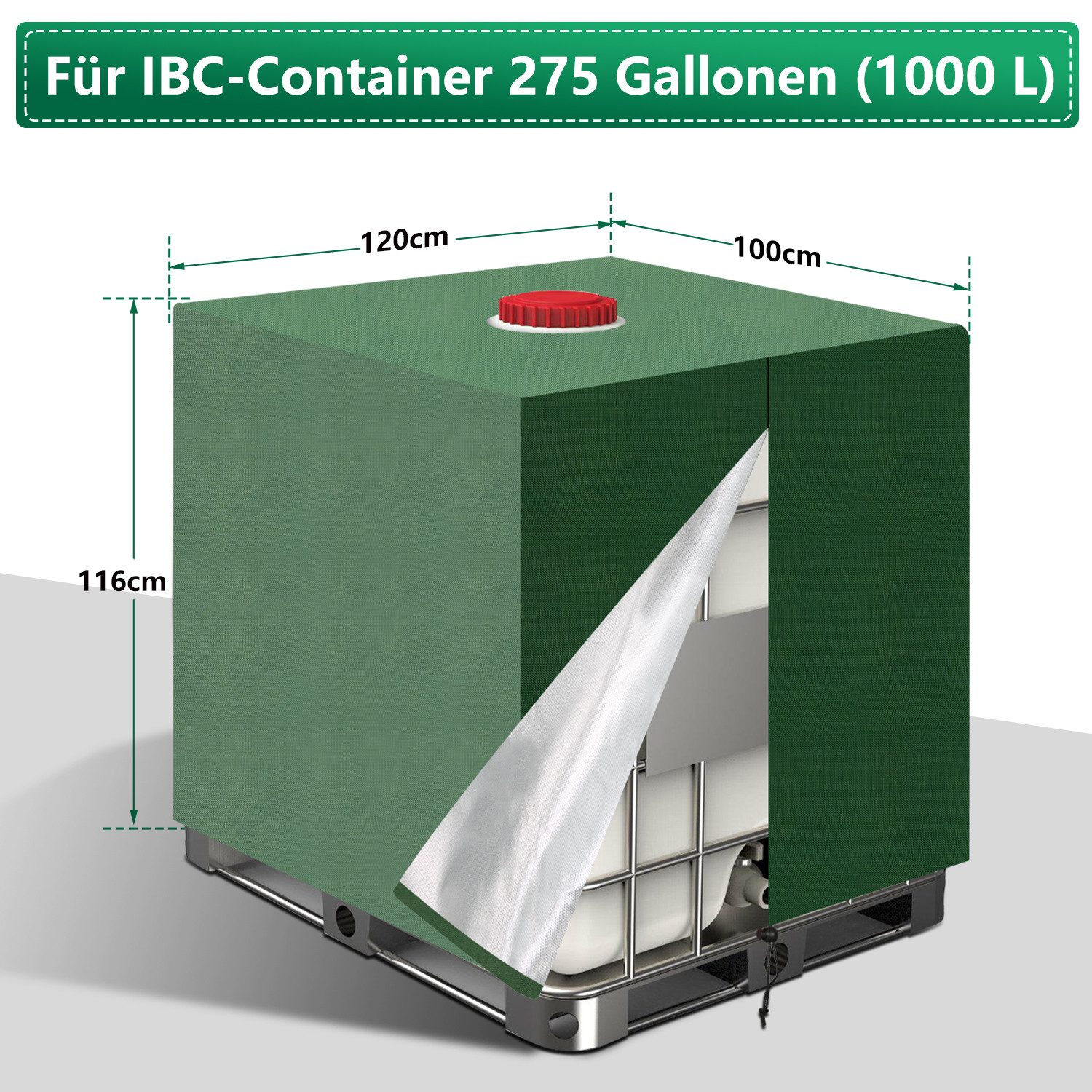 Clanmacy Gartenmöbel-Schutzhülle Container 1000L IBC Abdeckung günstig online kaufen