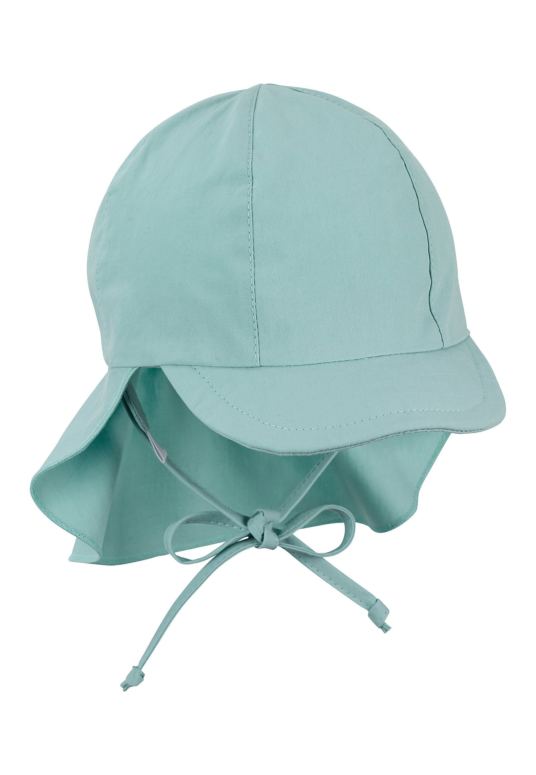 Sterntaler® Schirmmütze Schirmmütze mit Nackenschutz (1-St., Sommermütze idealer Sonnenschutz für Kinder) Kinderhut aus UV-Popeline mit Bindeband und UV-Schutz 50+