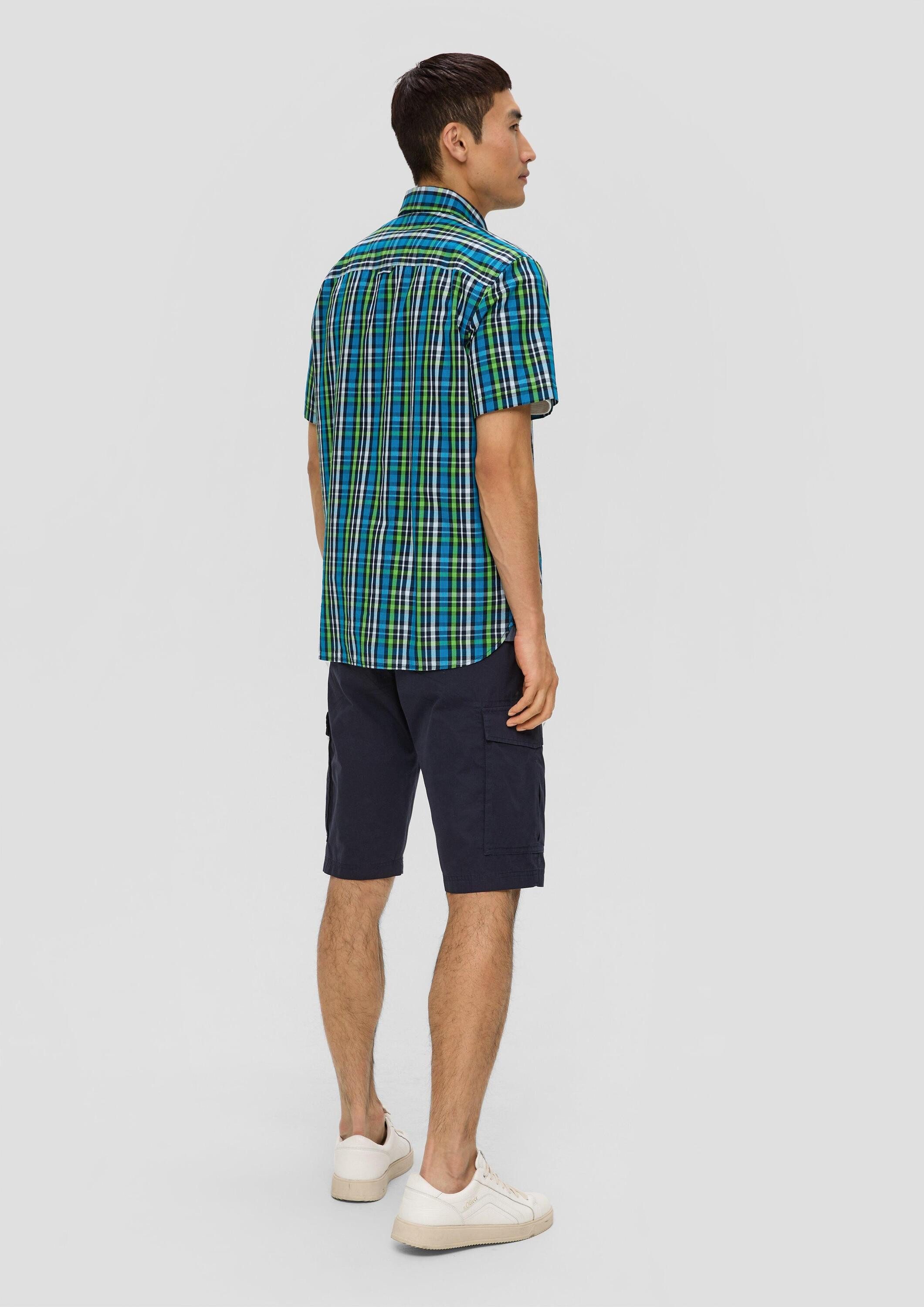 s.Oliver Kurzarmhemd Hemd Kurzarmhemd mit Brusttasche und Logo-Detail