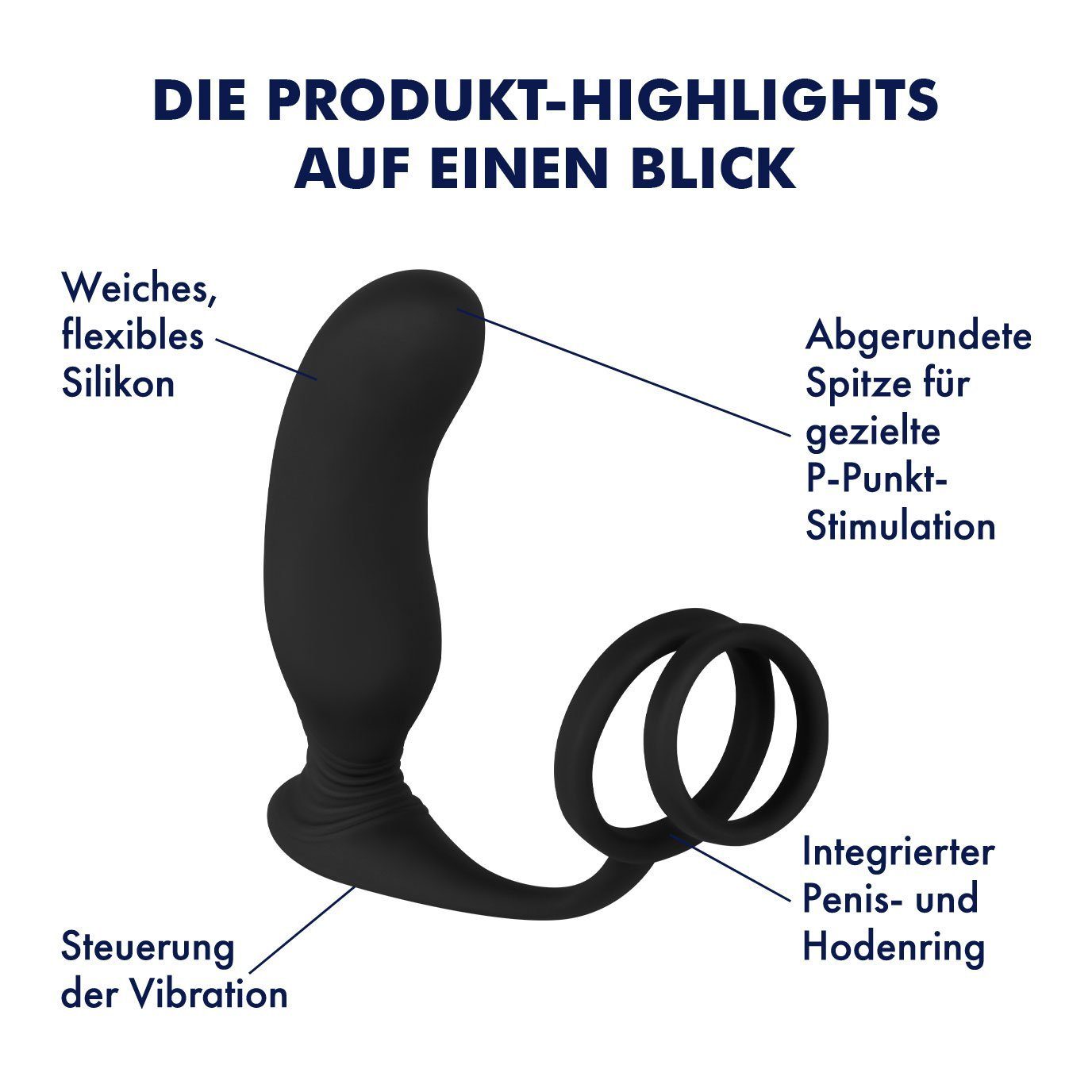 Prostatastimulation Penisring, 'Analvibrator 12,2 mit cm', EIS EIS Anal-Stimulator