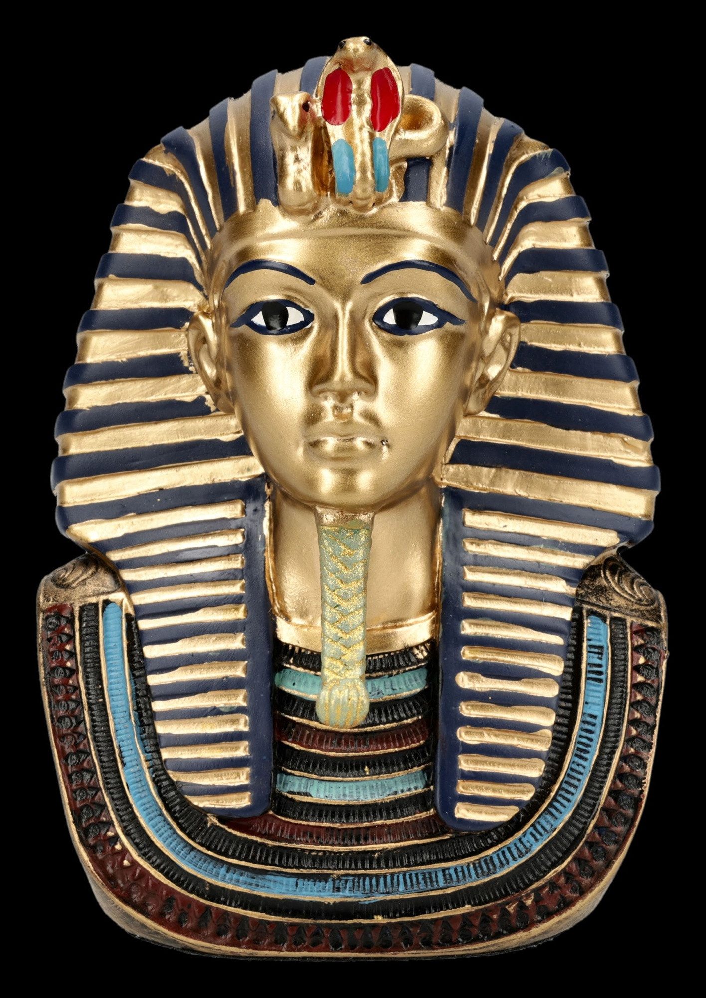 Figuren Shop GmbH Dekofigur Pharao Büste Tutanchamun – Ägyptische Figur Miniatur Statue 10 cm