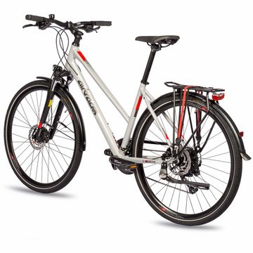 Airtracks Trekkingrad Damen Trekking Fahrrad 28 Zoll TR.2845L-C Trekkingrad, 18 Gang Shimano, Kettenschaltung, (NEW 2x9 Gang SHIMANO CUES RD-U3020 SHADOW), Silber - Rahmenhöhen 48 cm & 52 cm » Modeljahr 2024 «