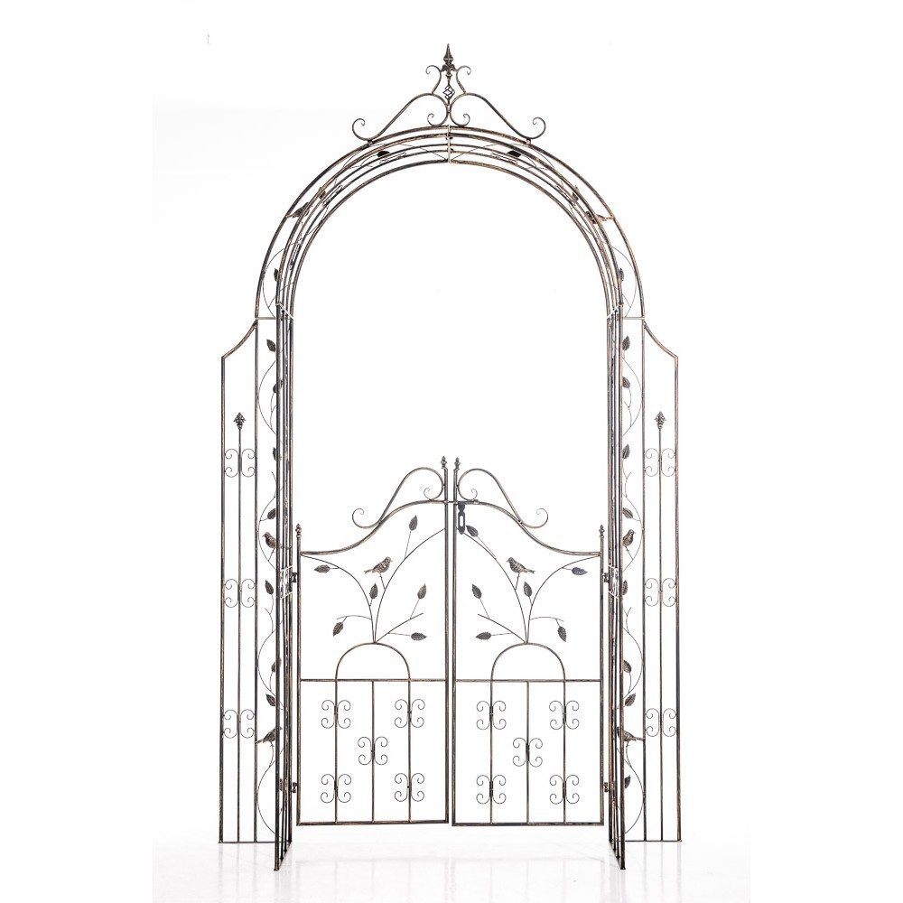 CLP Rosenbogen Rankbogen Gartentor Rankhilfe Spar-Set, 1 St., 144 x 36 x 235 cm stabil, handgefertigtes Eisen, verschließbares Tor, beschichtet