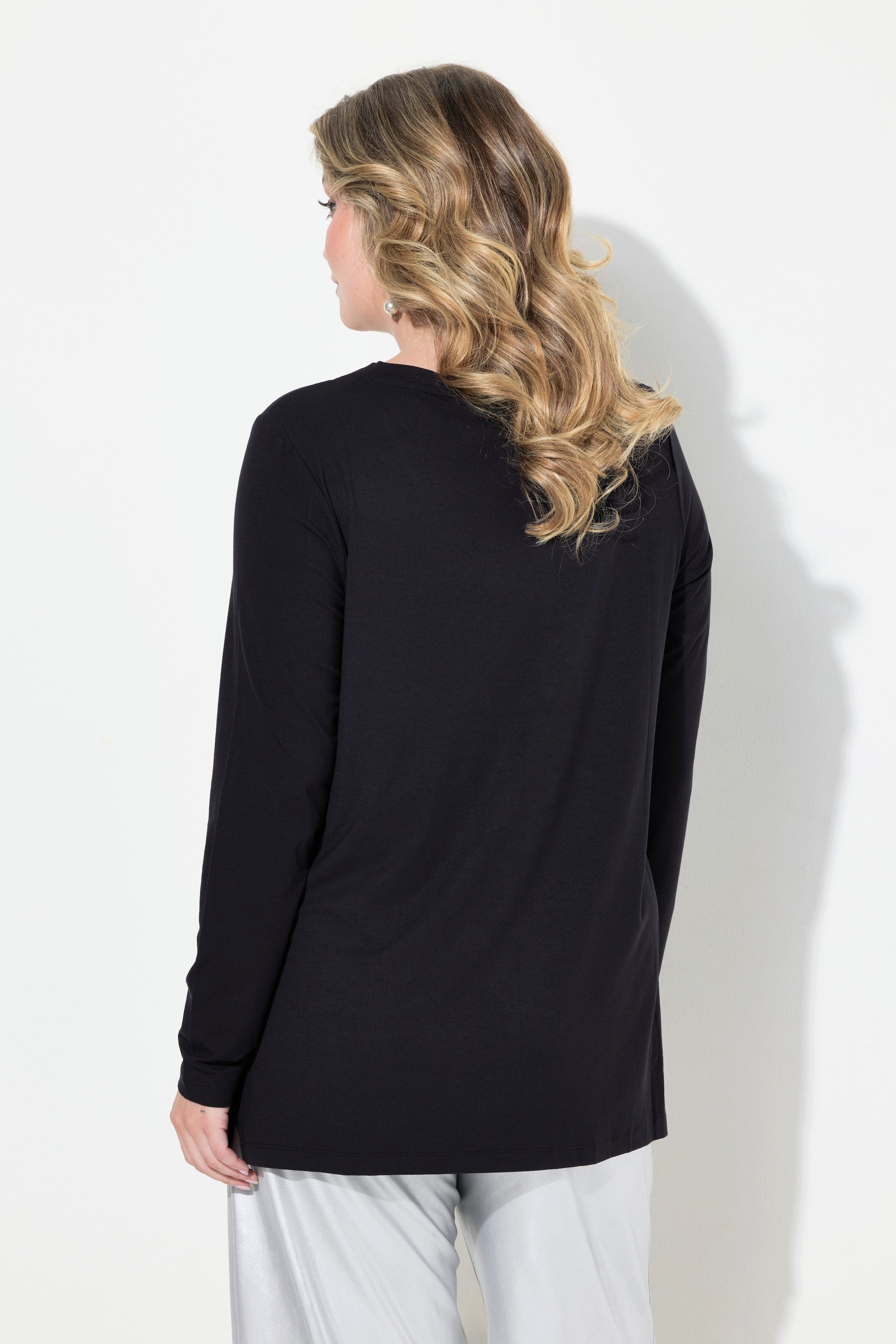 MIAMODA T-Shirt Langarmshirt Classic Fit Schuh-Motiv