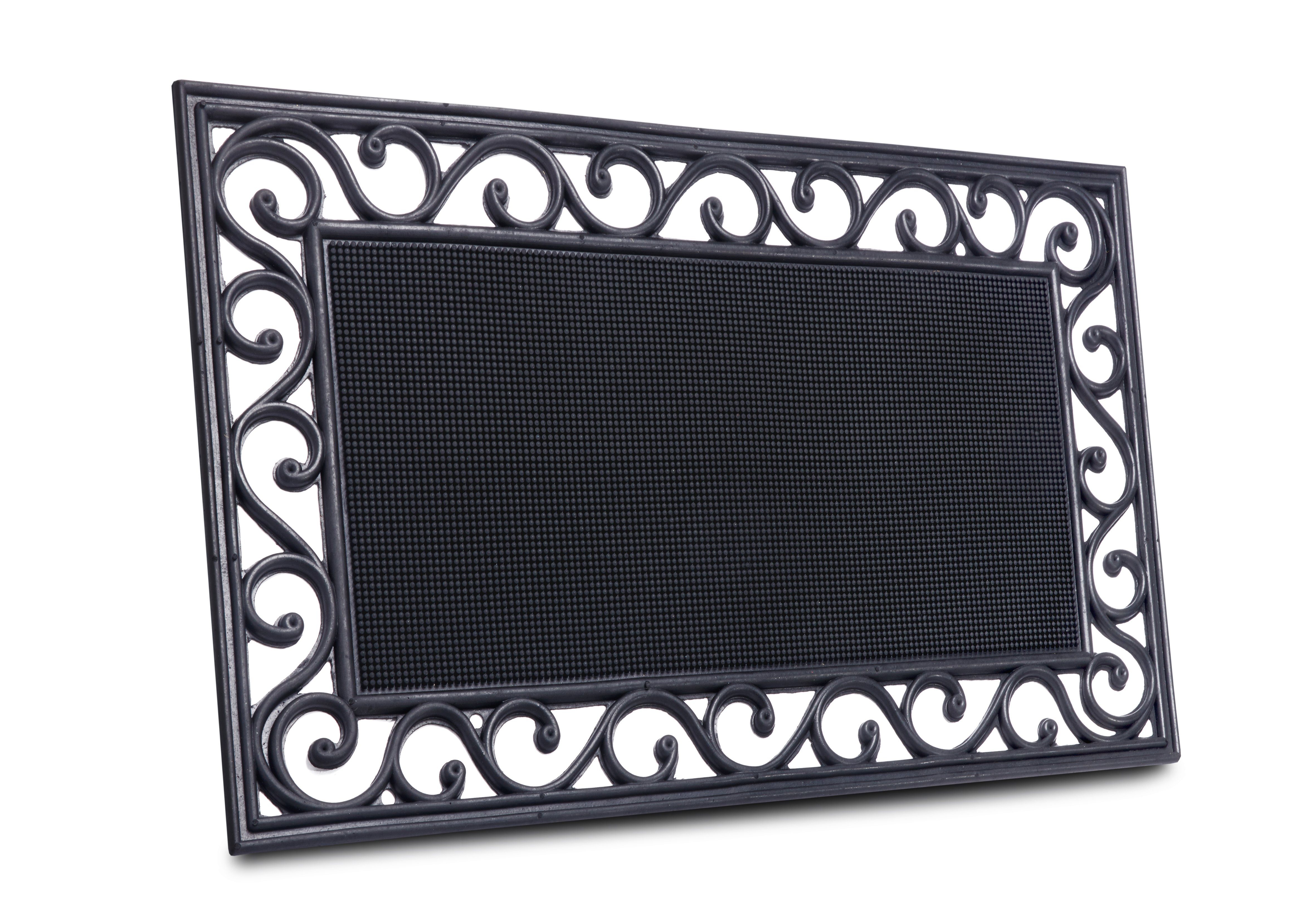 HANSE Home Fußmatte Mix Mats Gusseisen-Optik Gummi Center, Türmatte, rechteckig, Höhe: 8 mm, Strapazierfähig, pflegeleicht, robust, wetterfest, UV-beständig