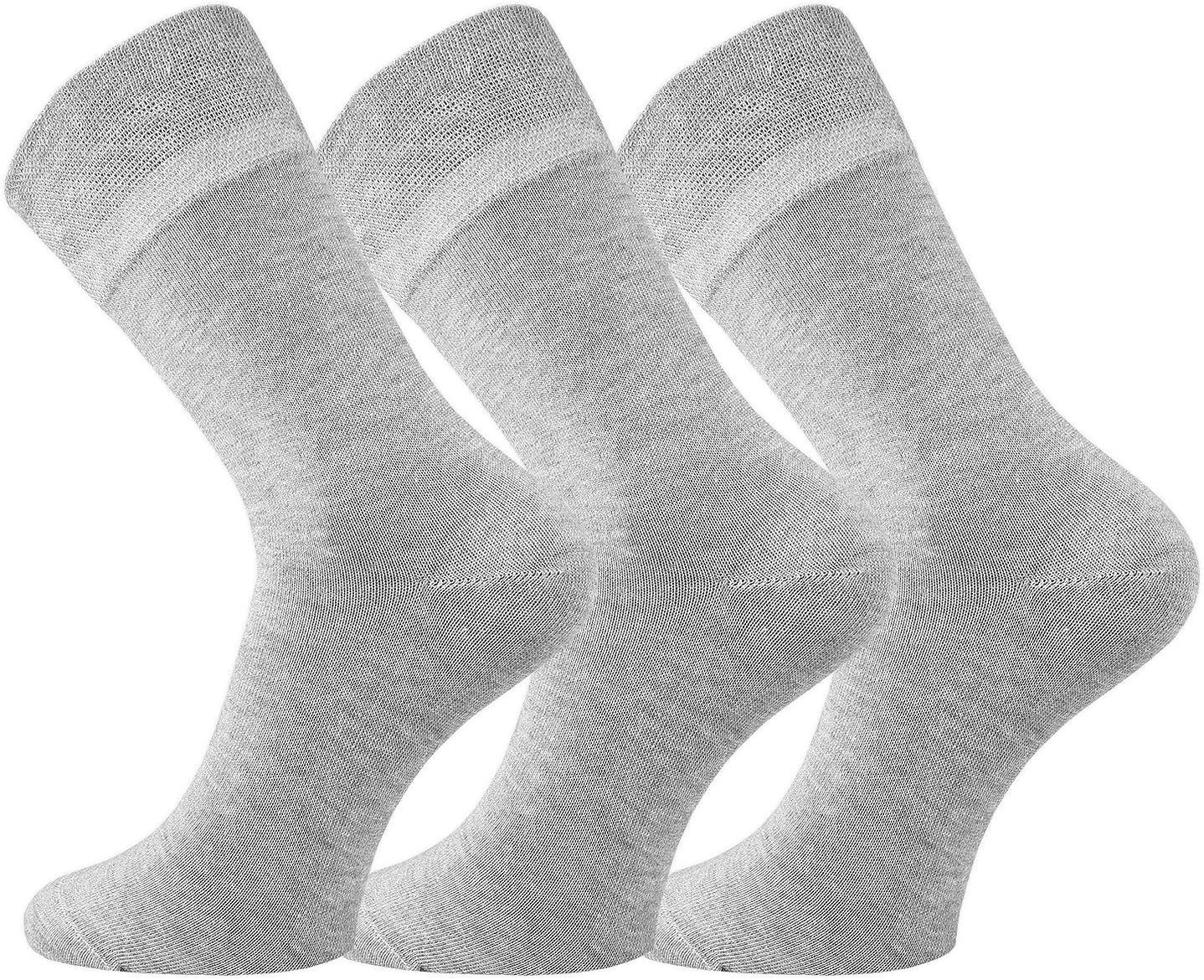 FussFreunde Basicsocken 6 Paar Baumwoll-Socken mit breitem Komfort Piqué-Bund Grau