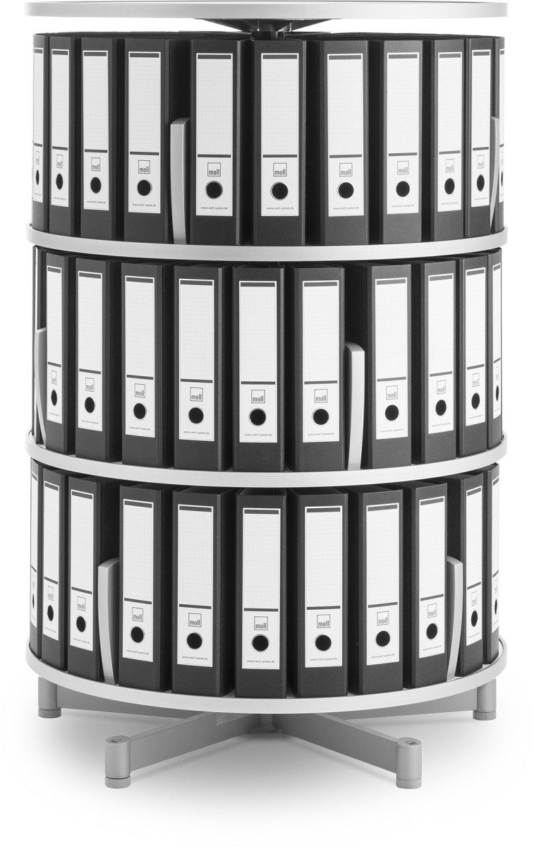 Moll Aktenschrank Ordnerdrehsäule Multifile 3 Etagen 72 Ordner weiß